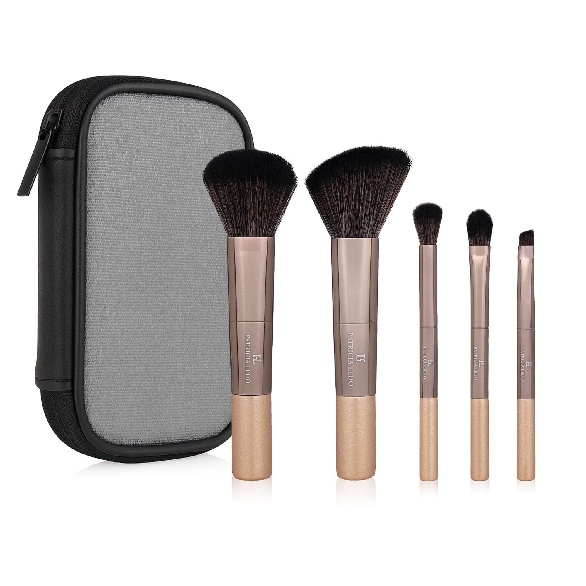 

Уцінка! Набір пензлів для макіяжу Patricia Ledo Expert Brush Set, 5 пензлів + косметичка