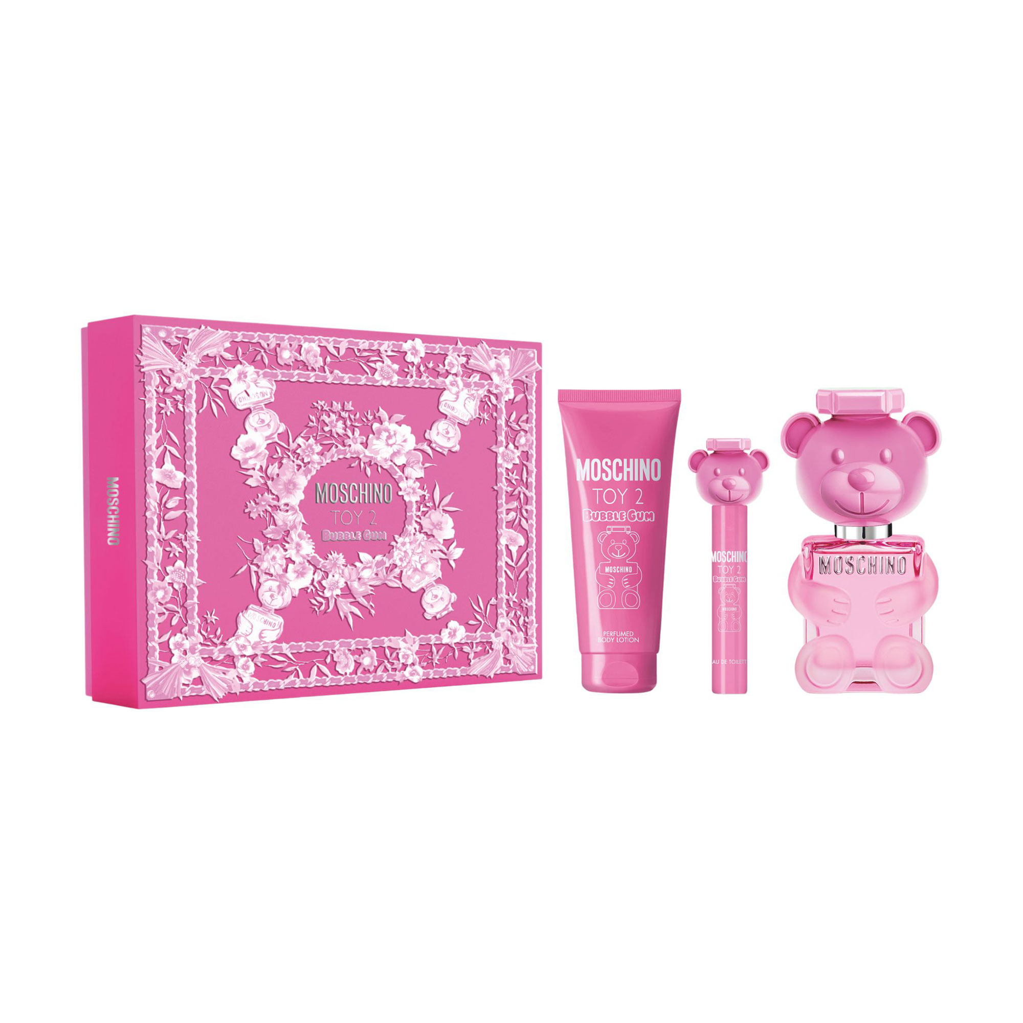 

Парфумований набір жіночий Moschino Toy 2 Bubble Gum Giftset (туалетна вода, 100 мл + лосьйон для тіла, 100 мл + туалетна вода, 10 мл)