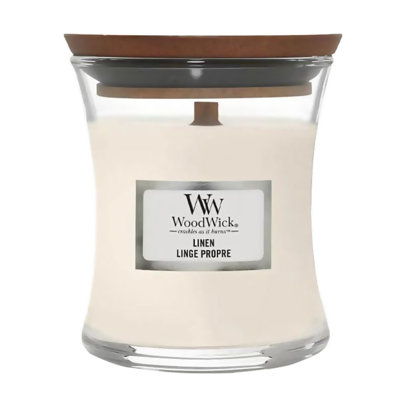 

Ароматична свічка в склянці WoodWick Hourglass Candle Linen, 275 г