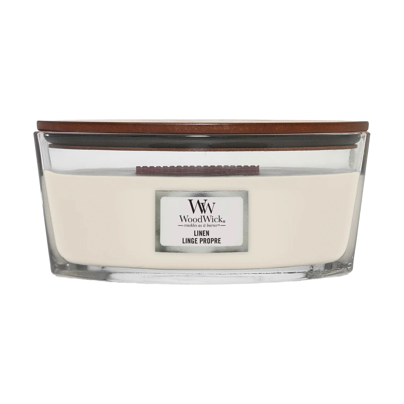 

Ароматична свічка в склянці WoodWick Hourglass Candle Linen, 453 г