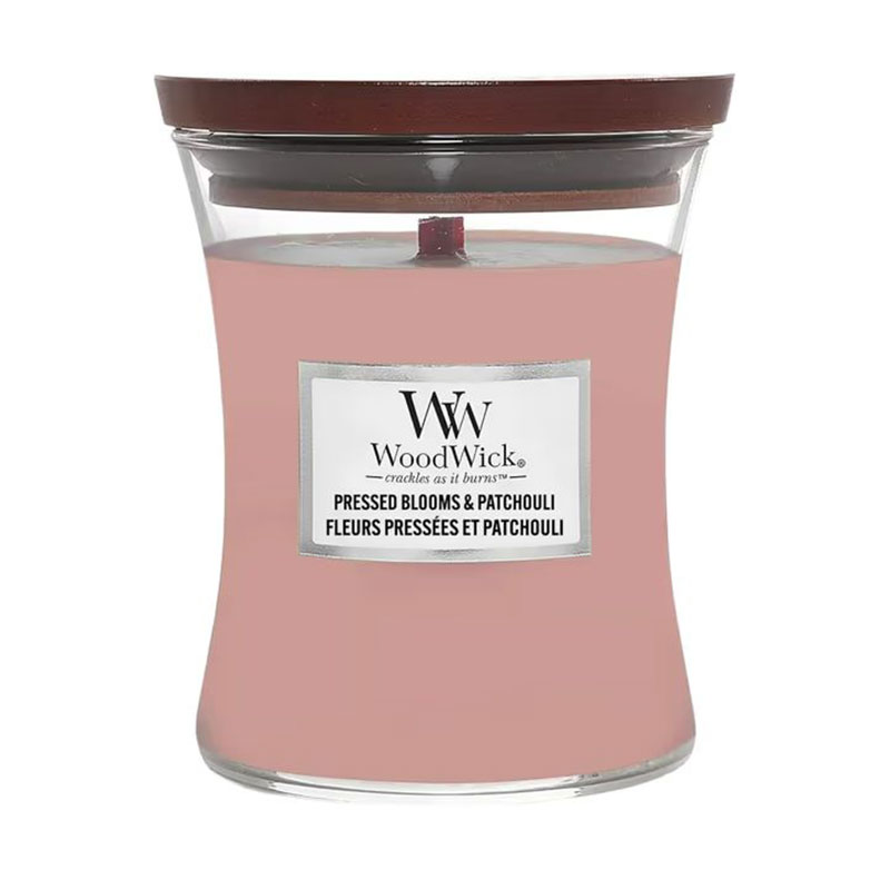 

Ароматична свічка в склянці WoodWick Hourglass Candle Pressed Blooms & Patchouli, 275 г
