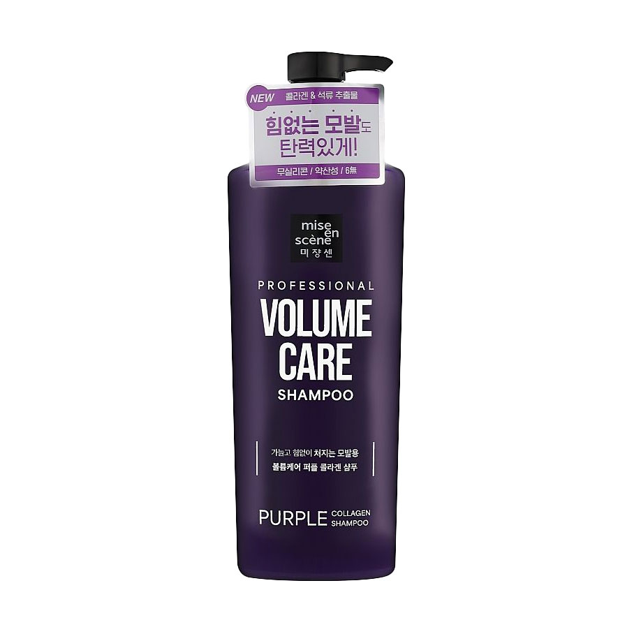 

Шампунь Mise En Scene Volume Care Purple Collagen Shampoo для об'єму волосся, з колагеном, 680 мл