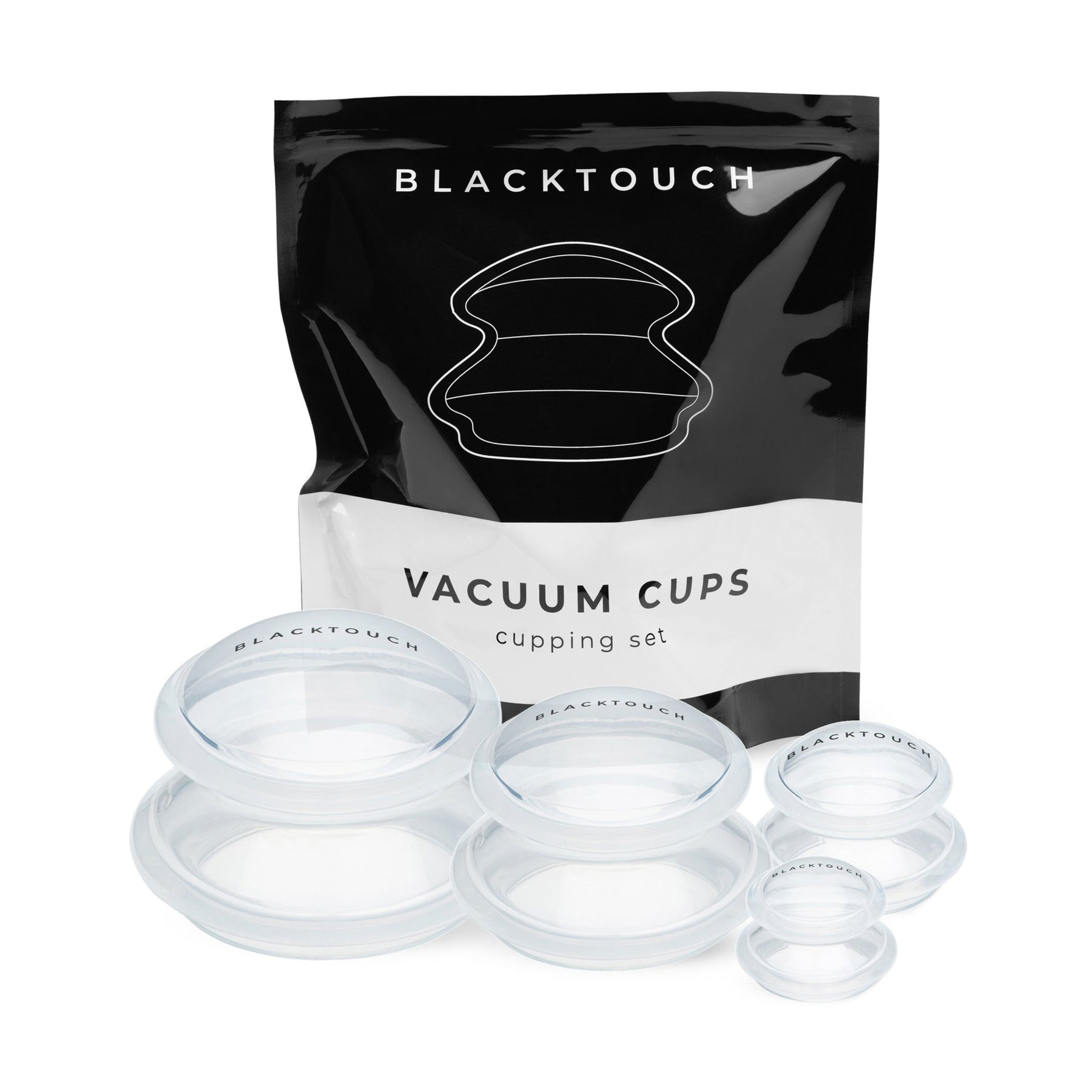 

Набір антицелюлітних вакуумних банок для тіла BlackTouch Vacuum Cups Cupping Set прозорий, 4 шт