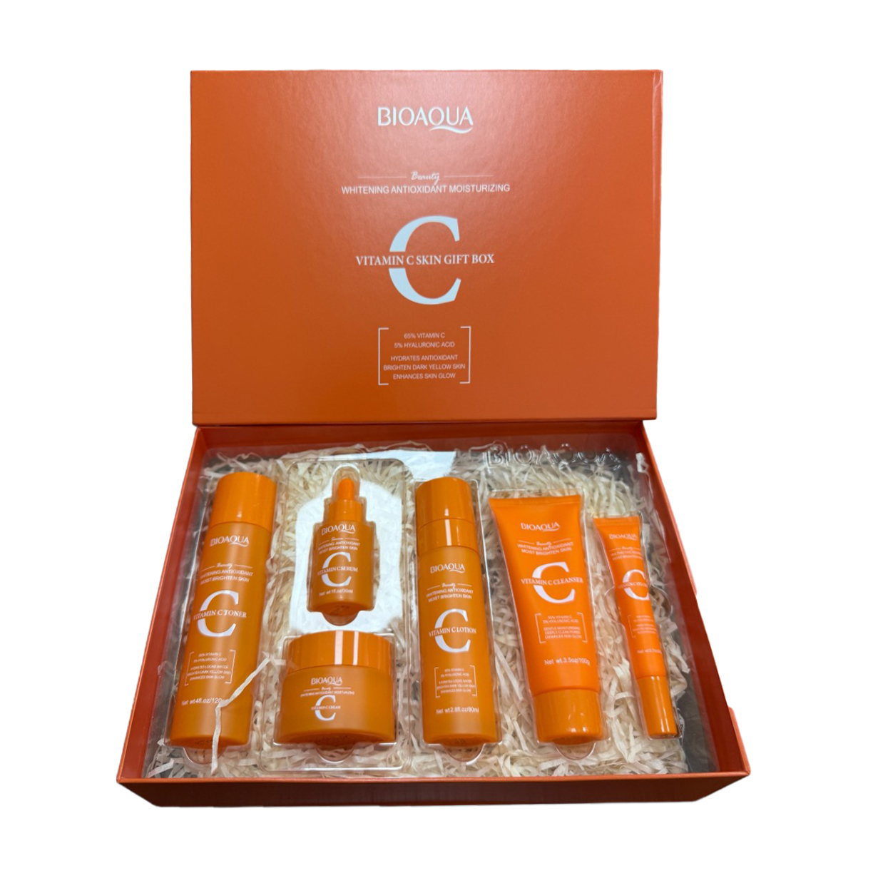 

Набір для обличчя Bioaqua Vitamin C Whitening Antioxidant Moisturizing Skin Care Gift Box, 6 продуктів