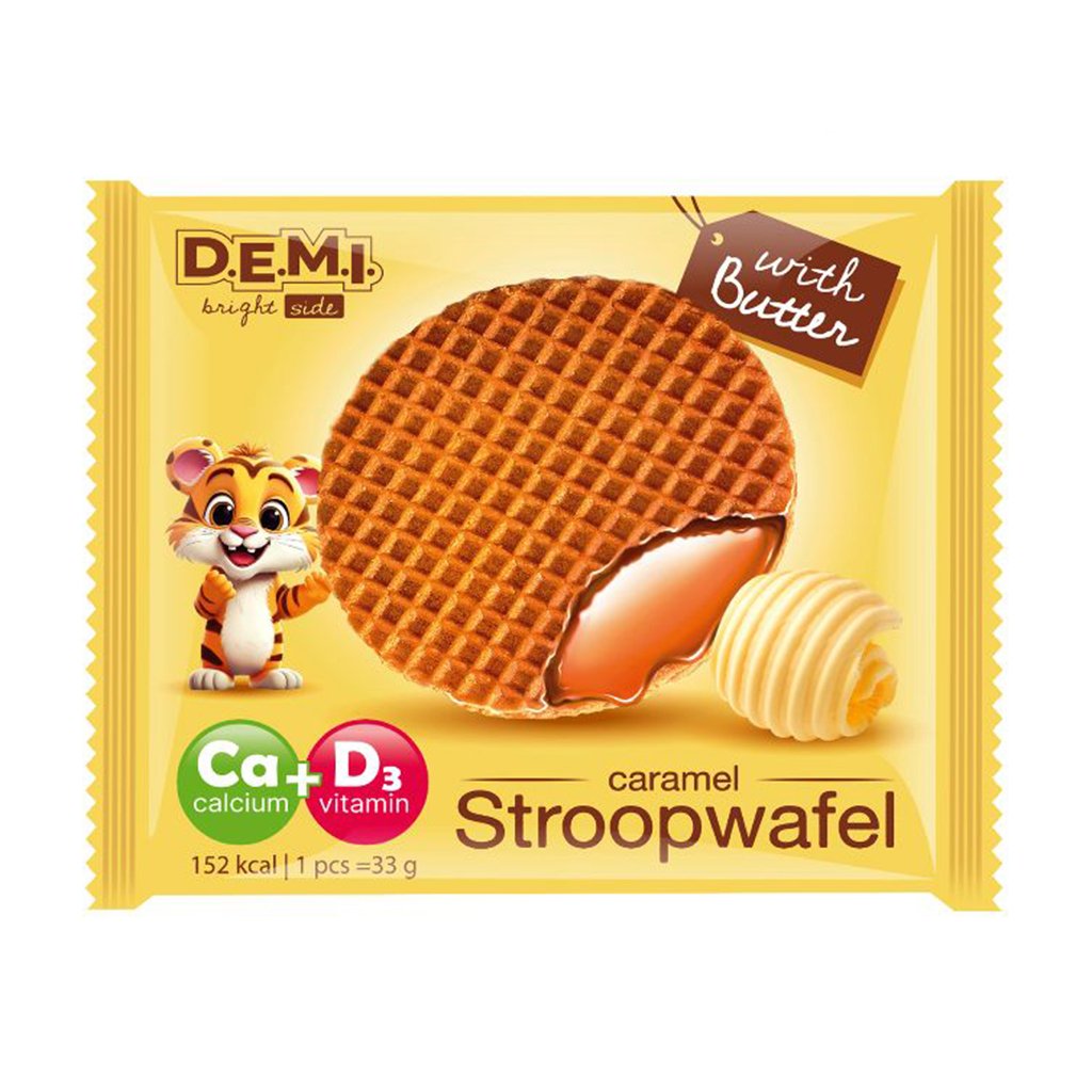 

Вафля D.E.M.I Stroopwafel з карамельною начинкою та вершковим маслом, 33 г