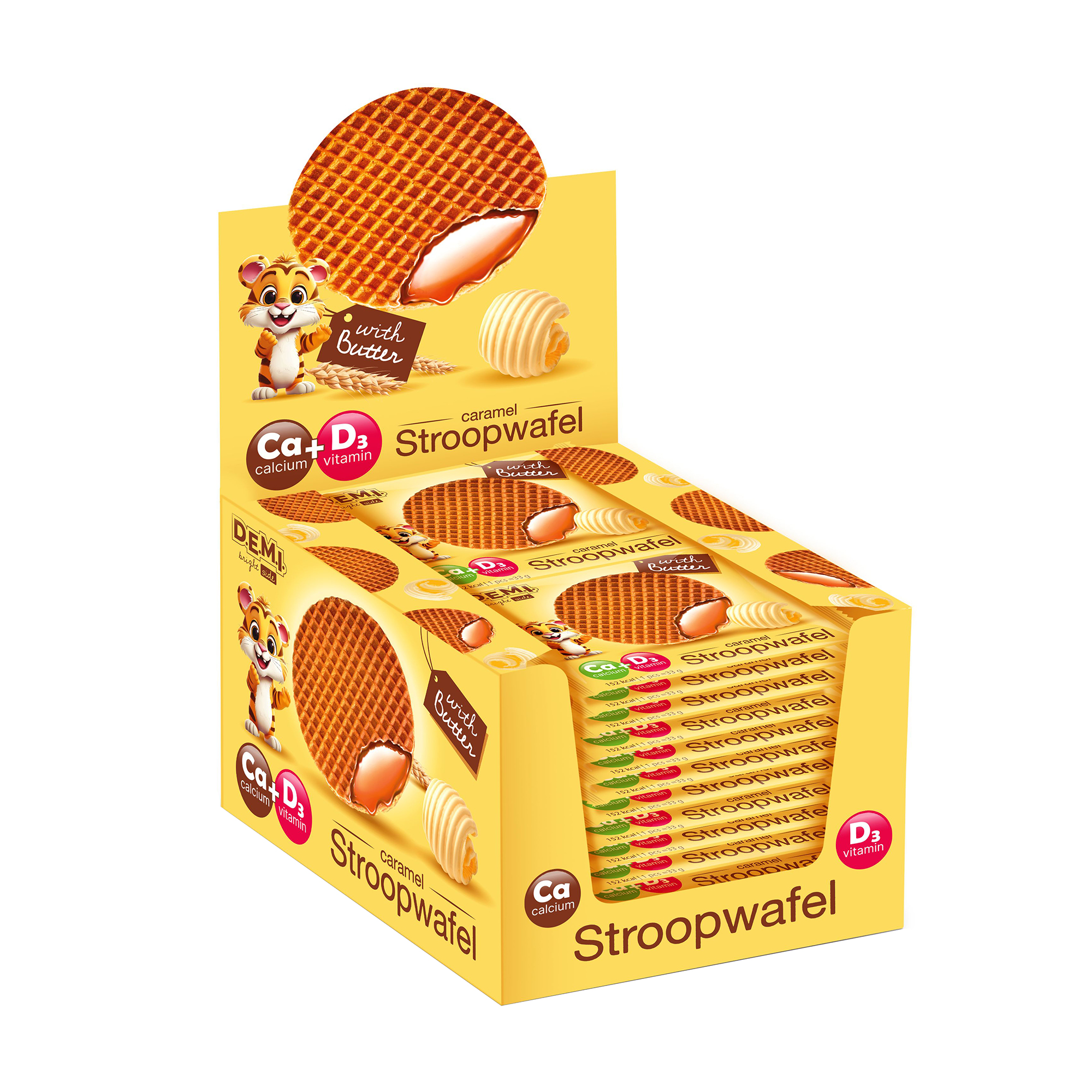 

Вафля D.E.M.I Stroopwafel з карамельною начинкою та вершковим маслом, 11*33 г