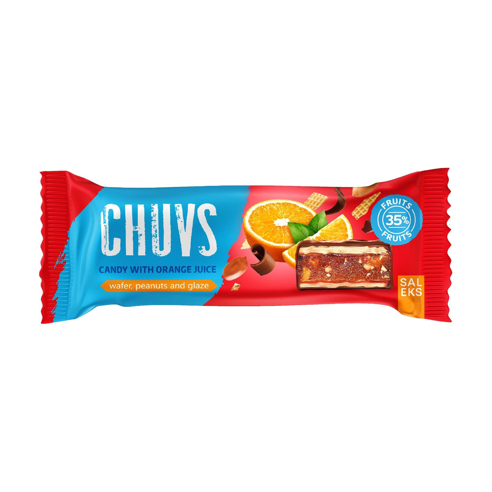 

Цукерка Chuvs з яблучним пюре, соком апельсина та смаженим арахісом, 30 г