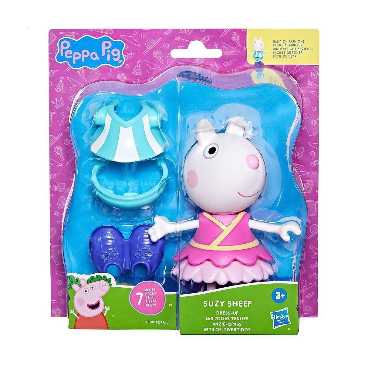 

Ігровий набір Peppa Pig Модна пригода Одягни Сюзі, від 3 років, 15 см, 7 елементів (G0330)