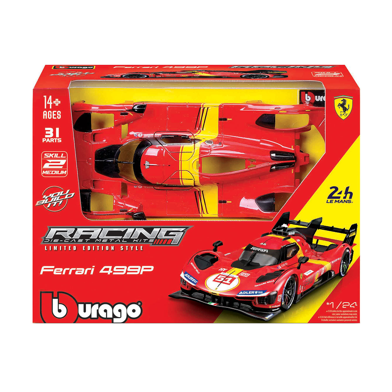 

Конструктор Bburago Ferrari 499P LMH, 1:24, 31 деталь, від 14 років (18-26587)