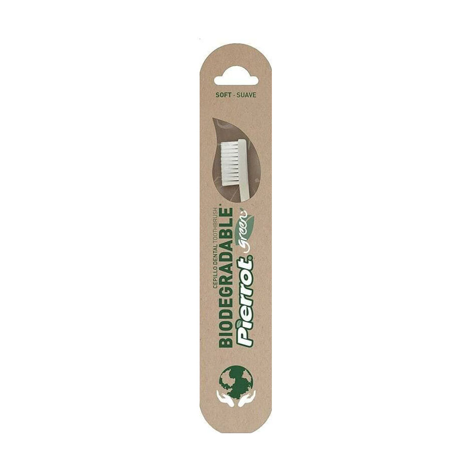 

Зубна щітка Pierrot Green Biodegradable Toothbrush Soft біорозкладана, м'яка, 1 шт