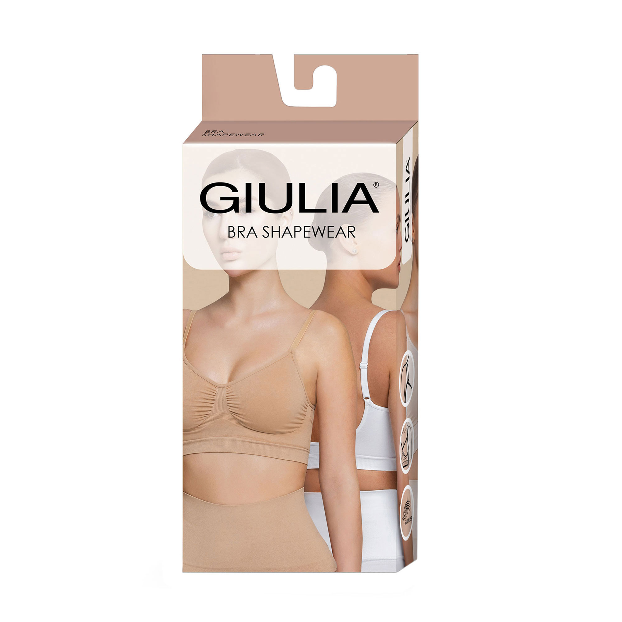 

Бюстгальтер Giulia Bra Shapewear без кісточок, безшовний, White, розмір L/XL