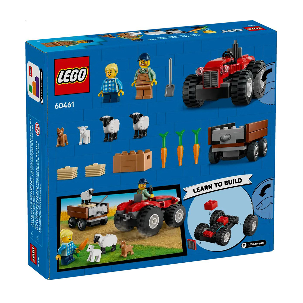 

Конструктор LEGO City Червоний фермерський трактор із причепом та вівцями 116 деталей, від 4 років (60461)