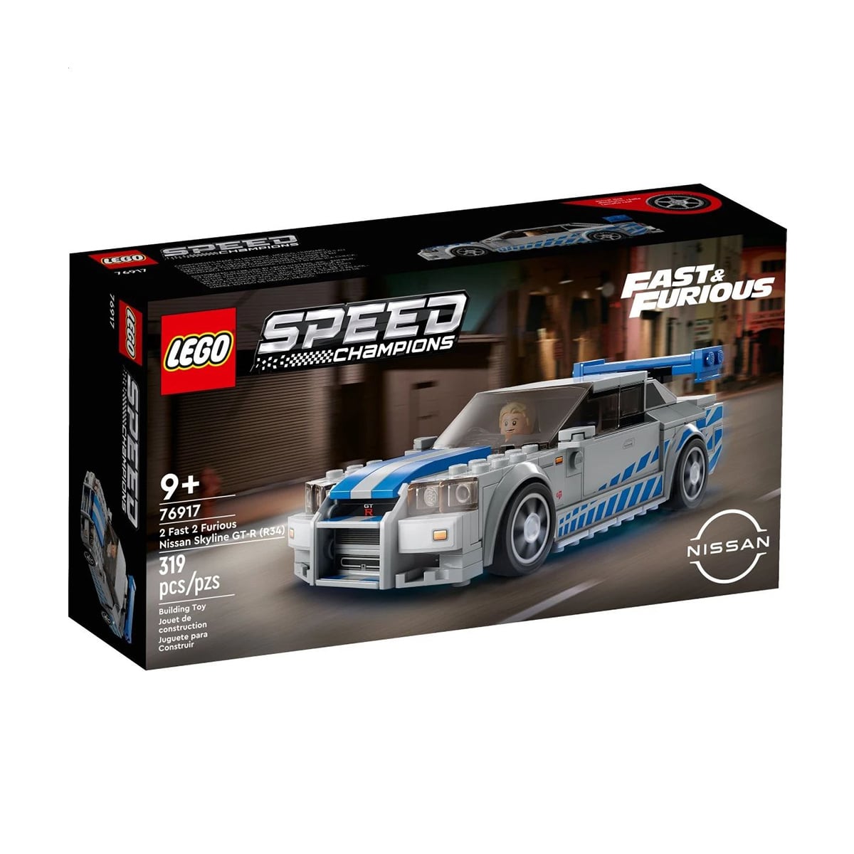 

Конструктор LEGO Speed Champions Подвійний форсаж Nissan Skyline GT-R R34, 319 деталей, від 9 років (76917)