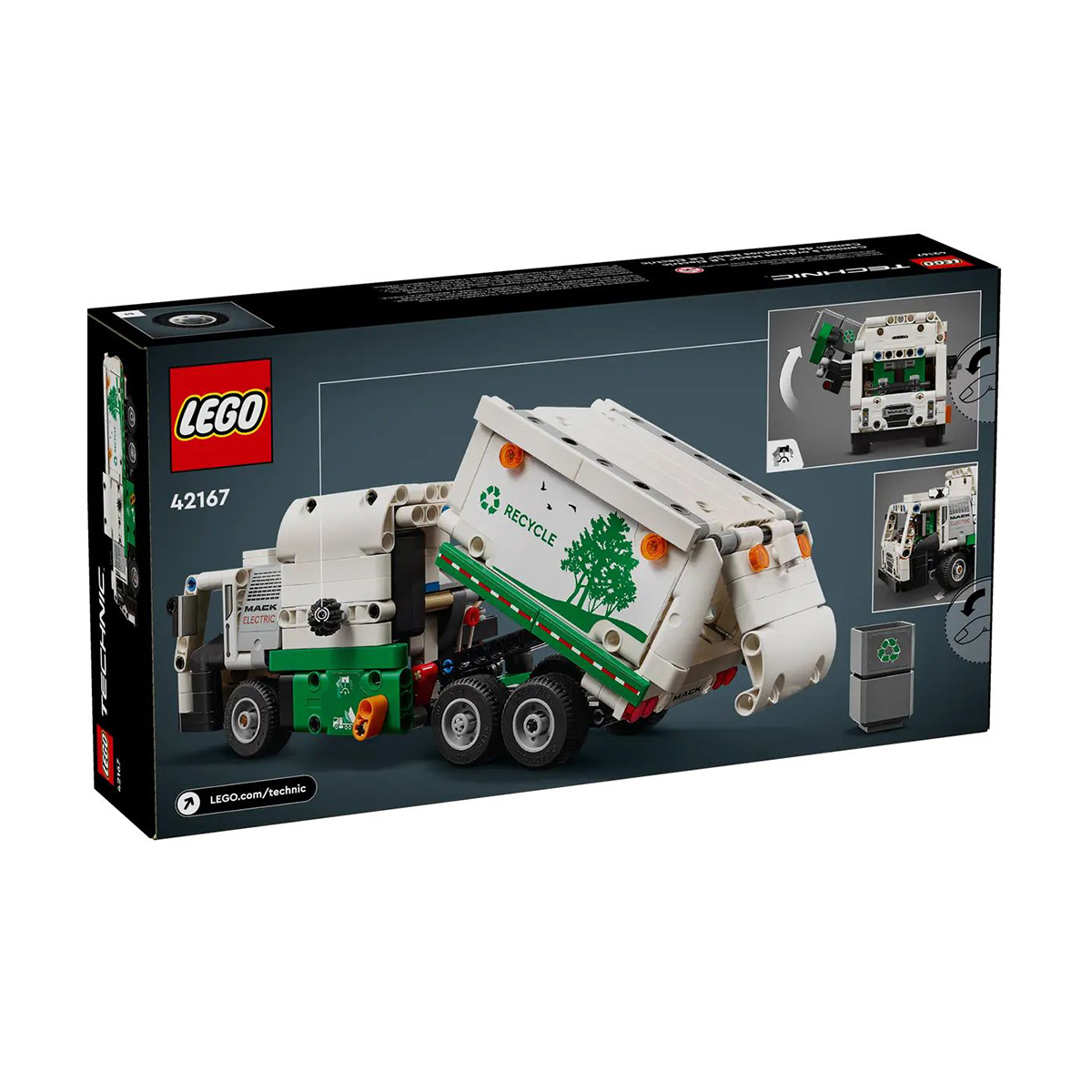 

Конструктор LEGO Technic Сміттєвоз Mack LR Electric, 503 деталі, від 8 років (42167)