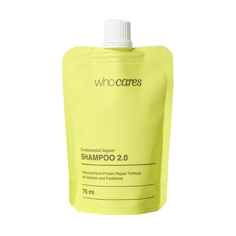 

Шампунь Who Cares Shampoo 2.0 Fundamental Repair для глибокого очищення нормальної та схильної до жирності шкіри голови, 75 мл