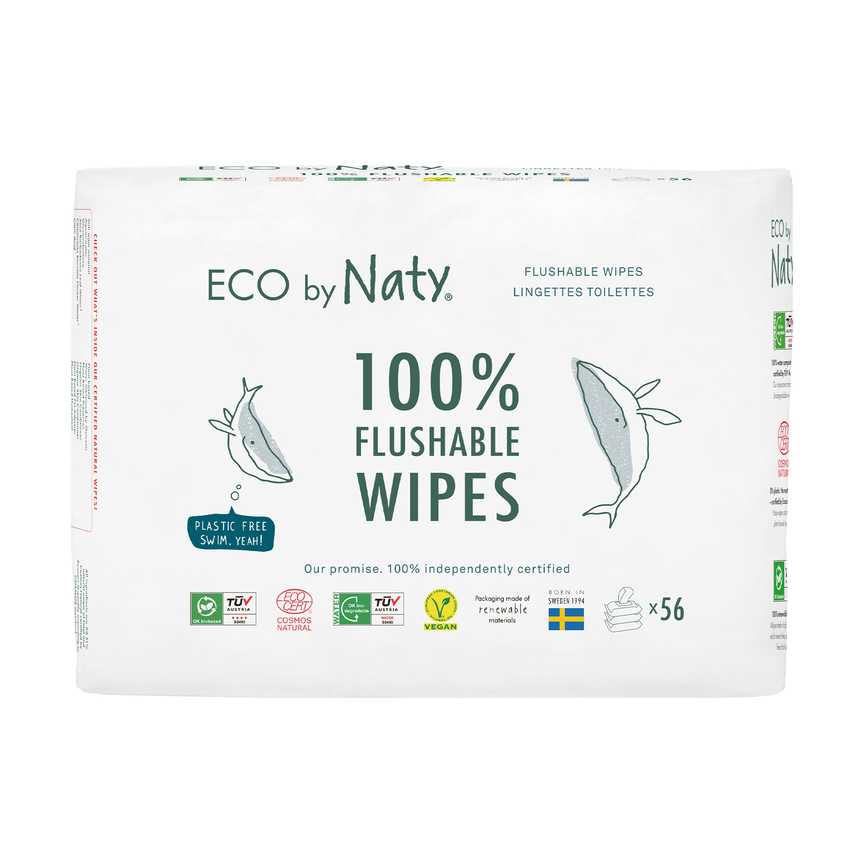

Вологий туалетний папір Eco by Naty, 56 шт