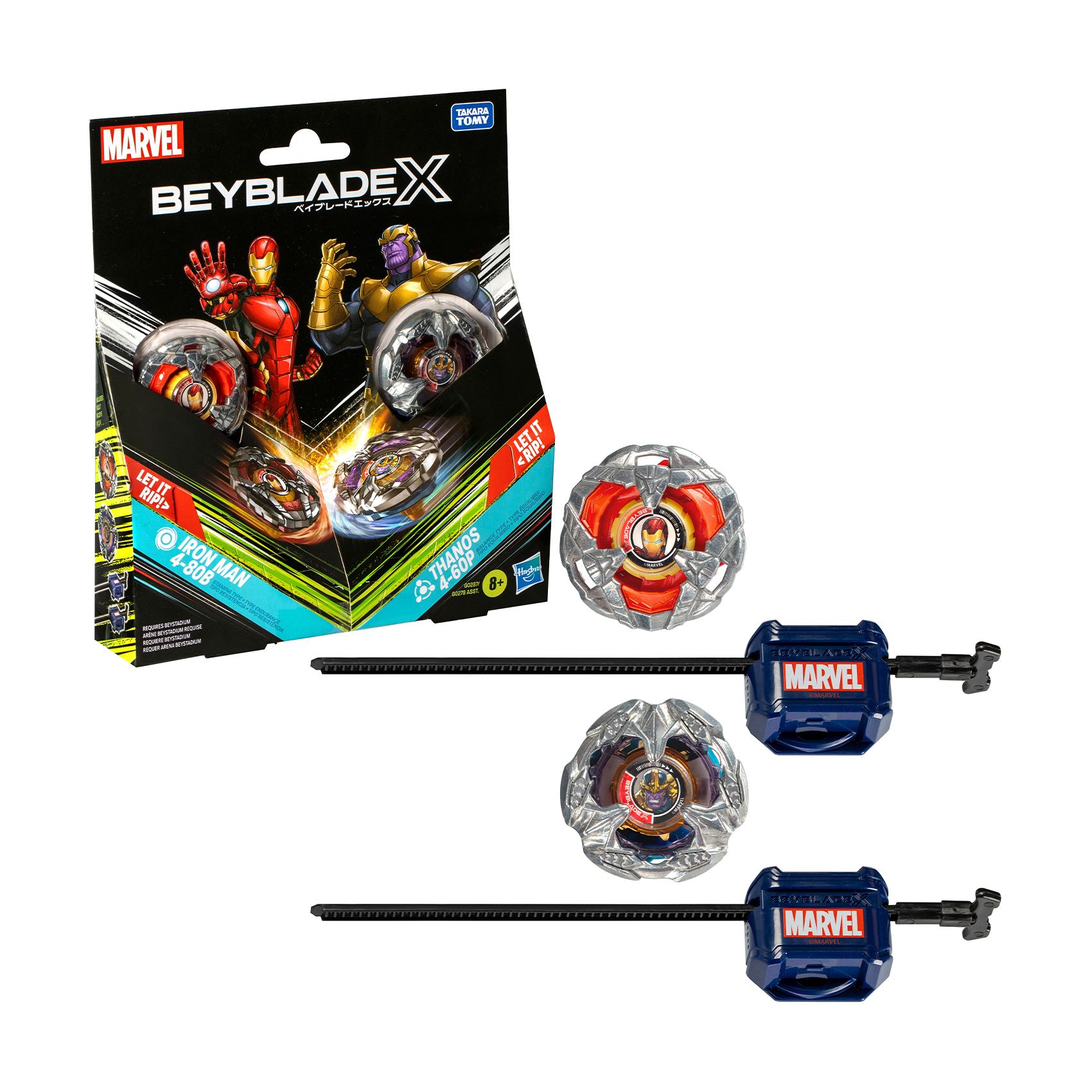 

Ігровий набір Beyblade X Marvel Iron Man 4-80B & Thanos 4-60P Dual Pack, від 8 років (G0278/G0287)