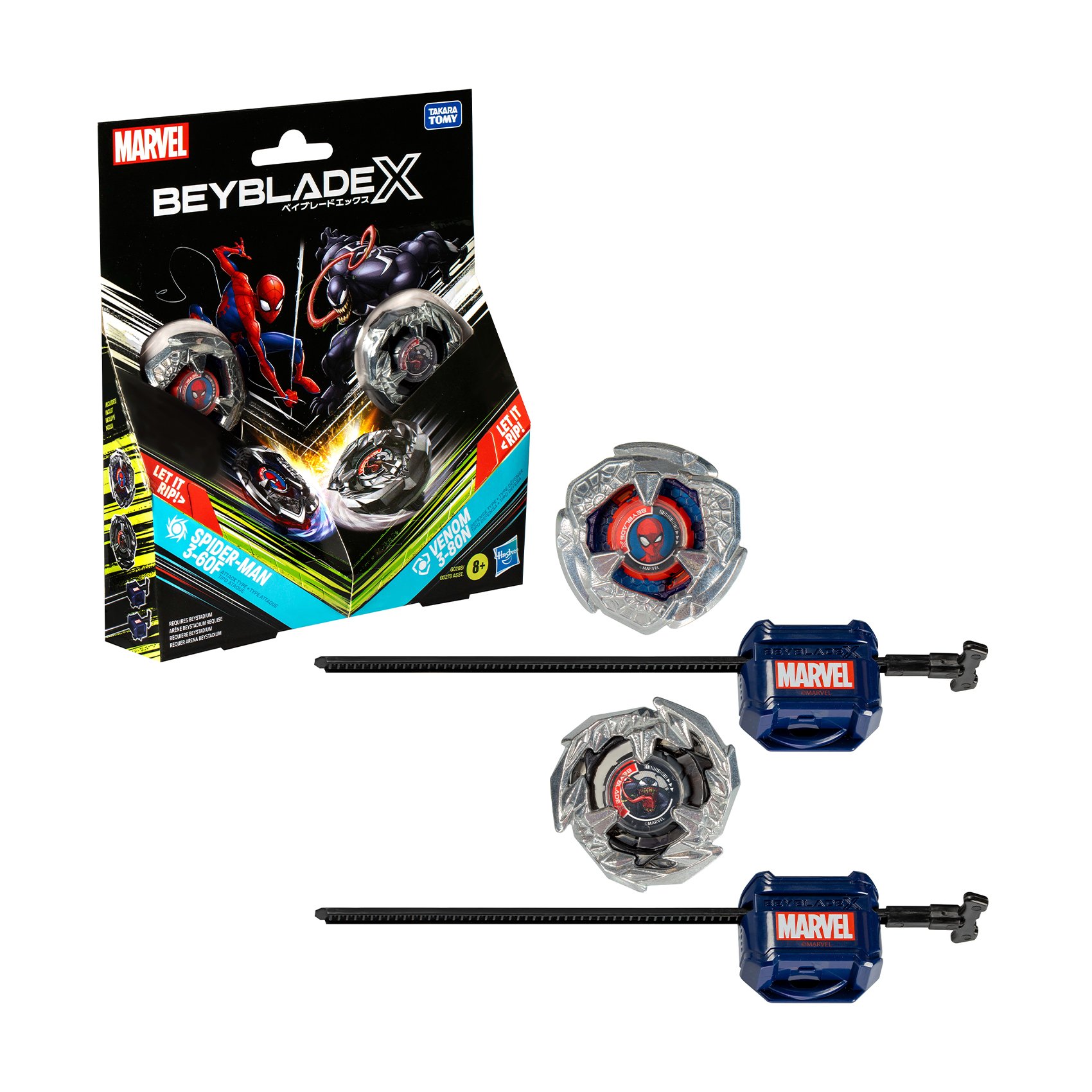 

Ігровий набір Beyblade X Spider-Man 3-60F and Venom 3-80N, від 8 років (G0278/G0288)