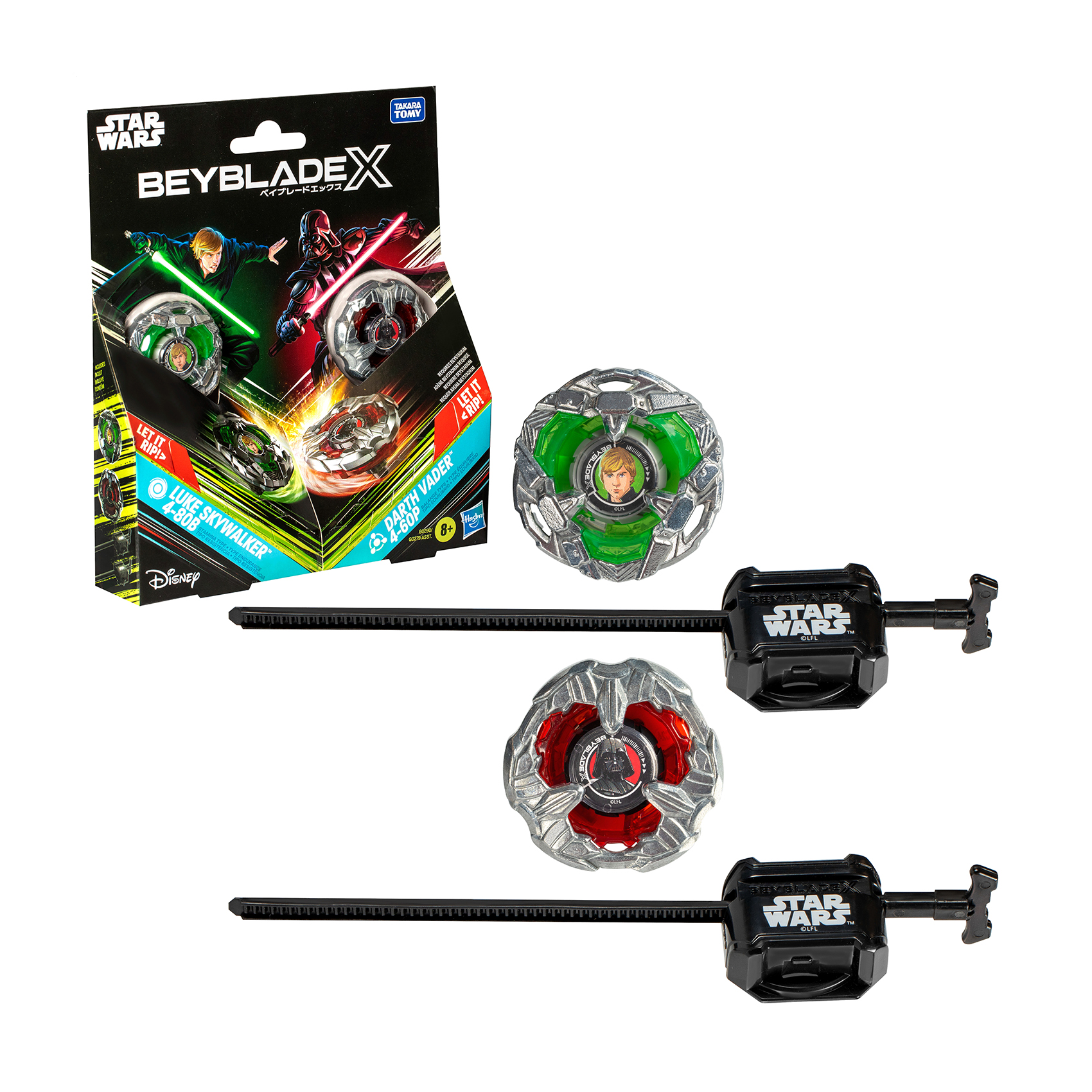 

Ігровий набір Beyblade X Star Wars Collab Luke Skywalker 4-80B vs. Darth Vader 4-60B Multipack Set, від 8 років (G0279/G0290)