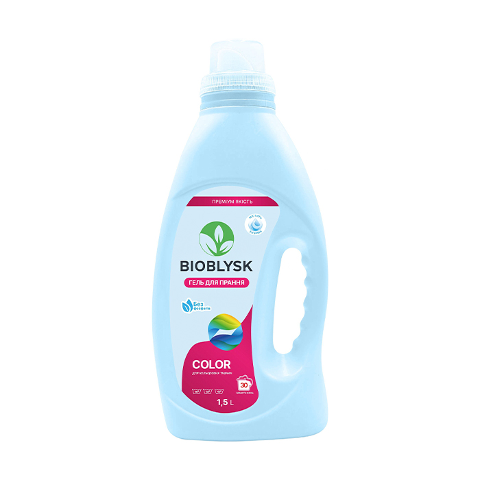 

Гель для прання BioBlysk Color для кольорових тканин, 30 циклів прання, 1.5 л