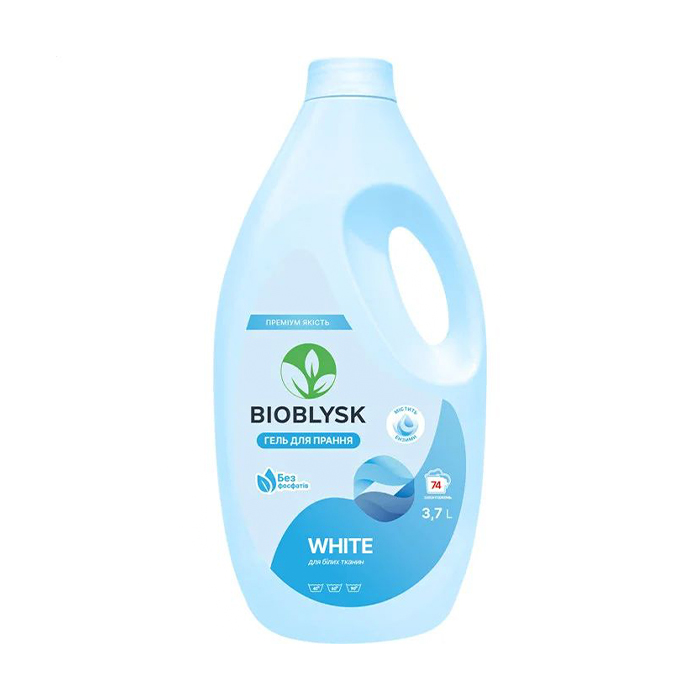 

Гель для прання BioBlysk White для білих тканин, 74 цикли прання, 3.7 л
