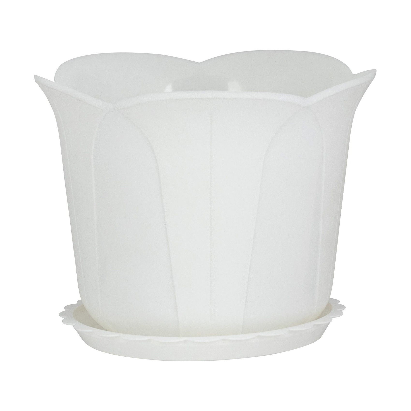 

Горщик для квітів Ekodeo з піддоном, білий, 2 л (P88906WH)