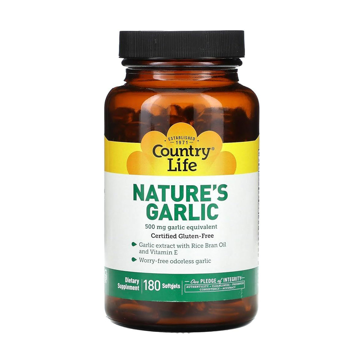 

Натуральний часник Country Life Nature's Garlic, 180 м'яких капсул