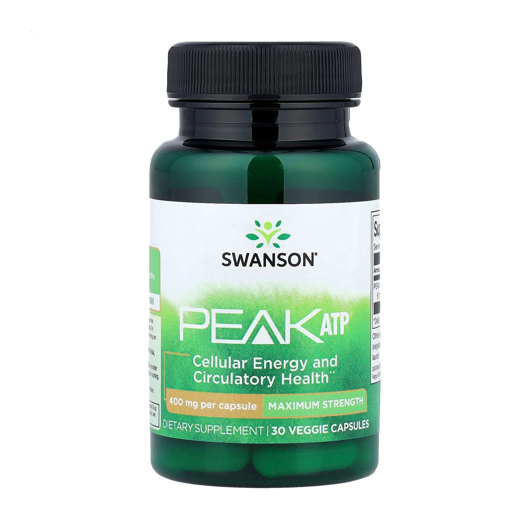 

Аденозин 5-трифосфат Swanson Peak ATP Maximum Strength, 400 мг, 30 веганських капсул