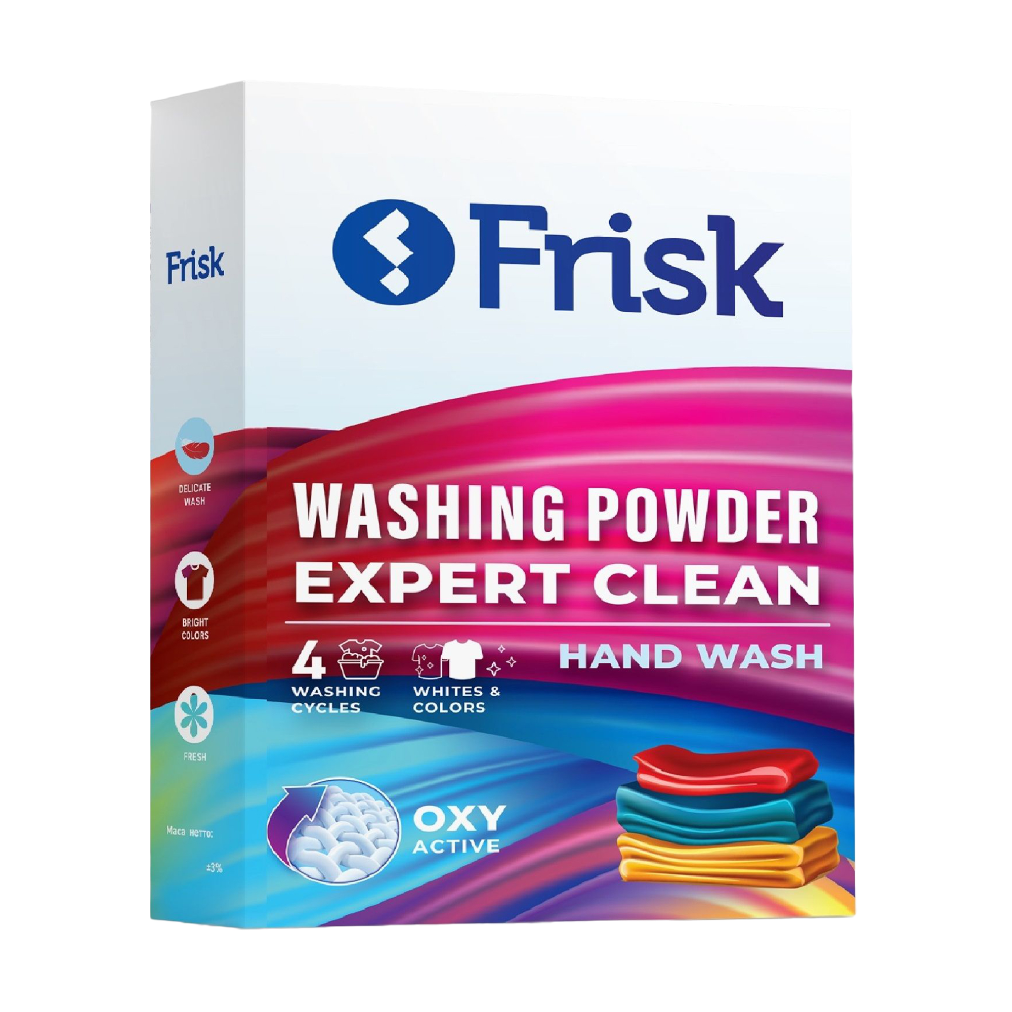 

Пральний порошок Frisk Expert Clean ручне прання, 4 цикли прання, 400 г