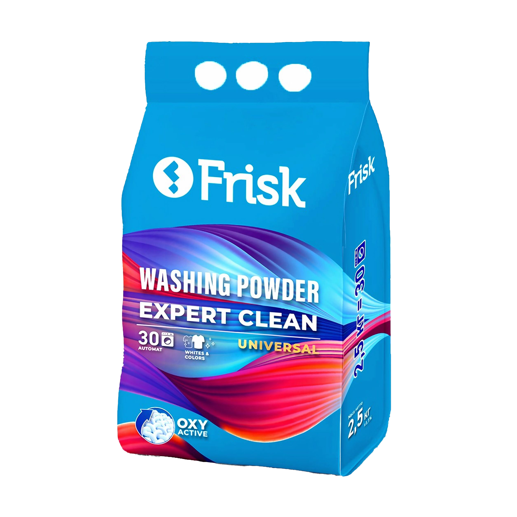 

Пральний порошок Frisk Expert Clean Universal автомат, 30 циклів прання, 2.5 кг