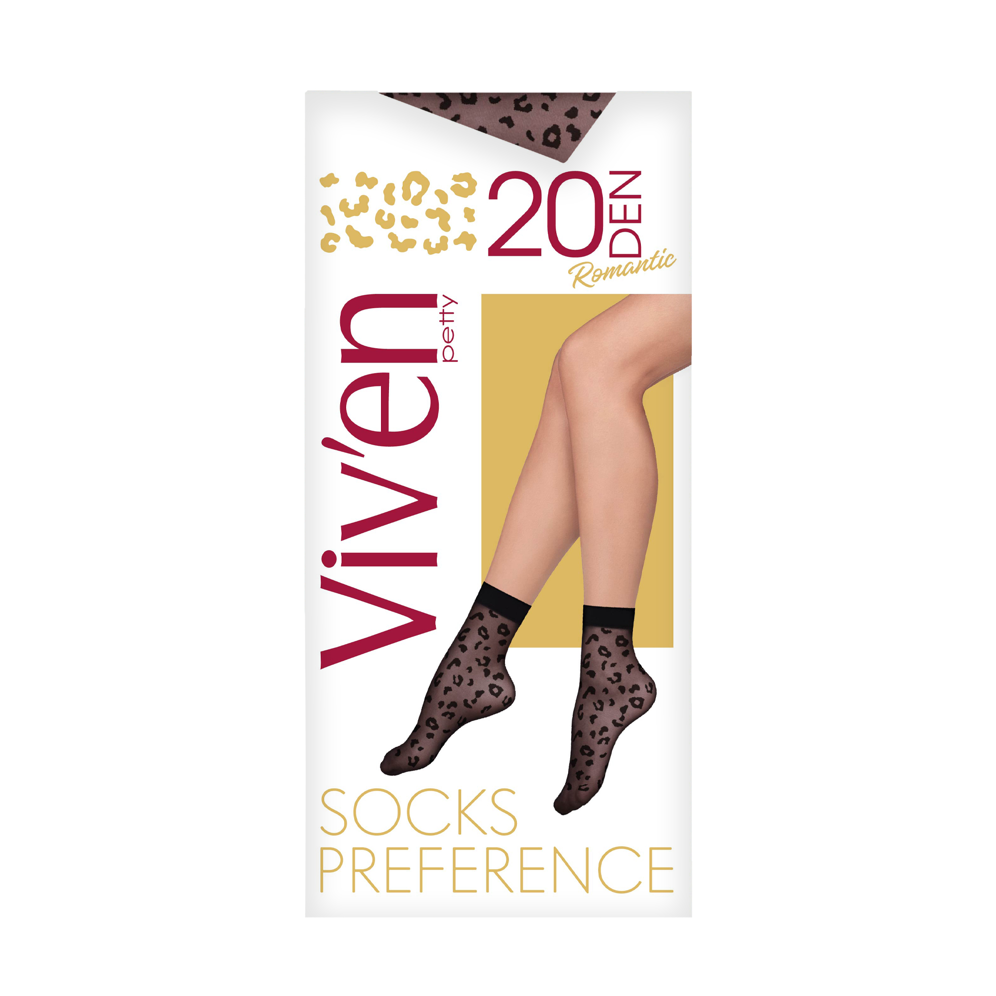 

Шкарпетки жіночі Viv'en petty Preference 20 DEN, лео чорний