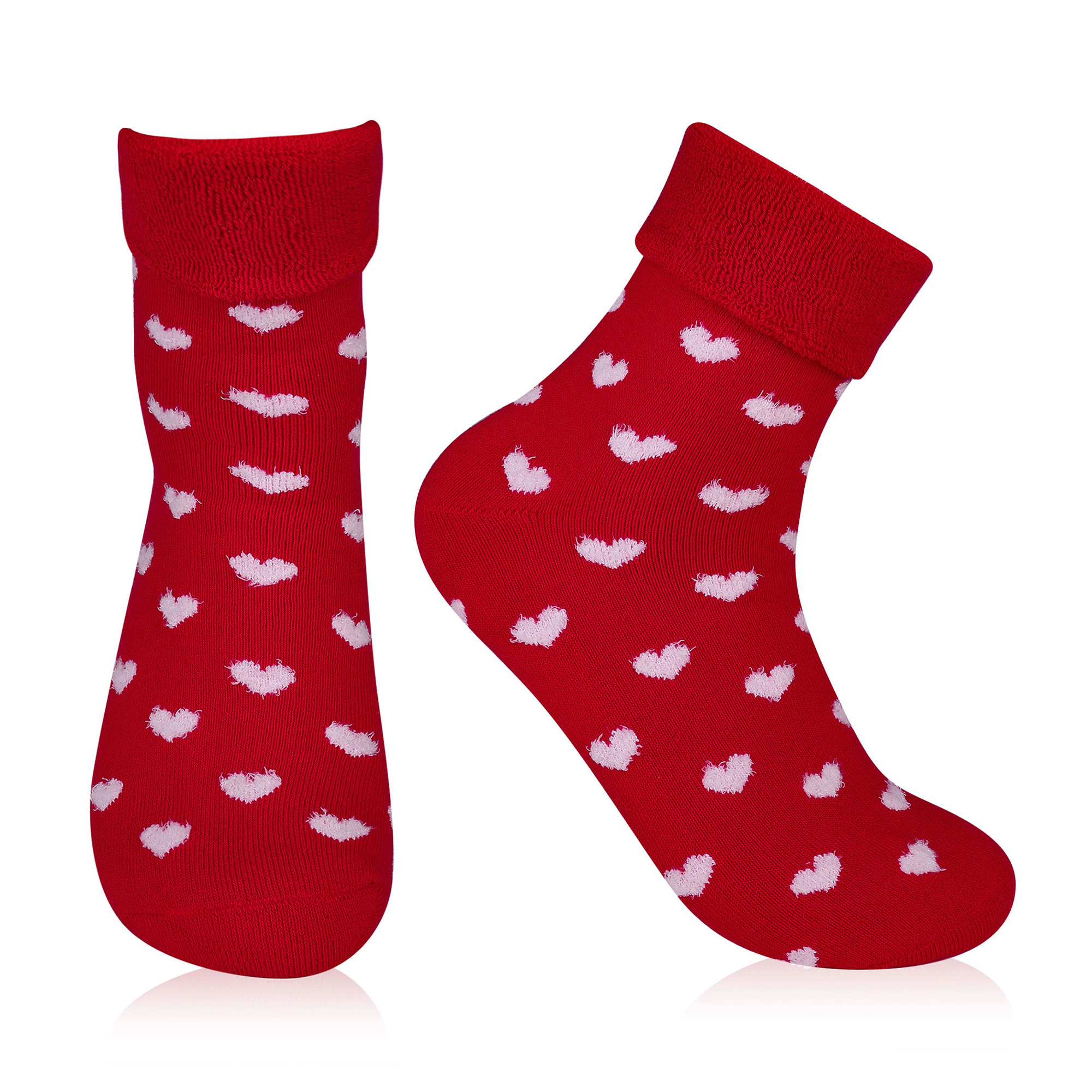 

Шкарпетки жіночі AmiGA махрові, серця дрібні червоні, розмір 23-25