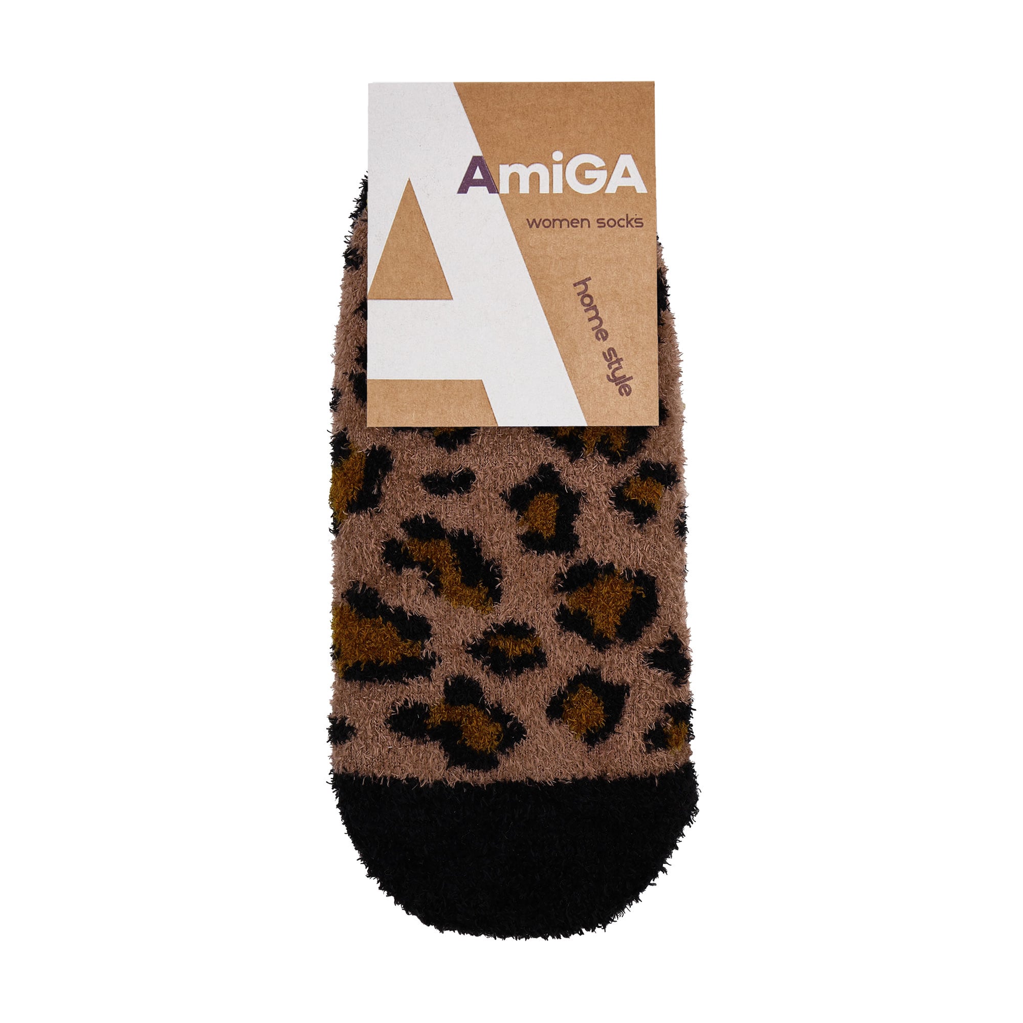 

Шкарпетки жіночі AmiGA короткі махрові, леопард, розмір 23-25