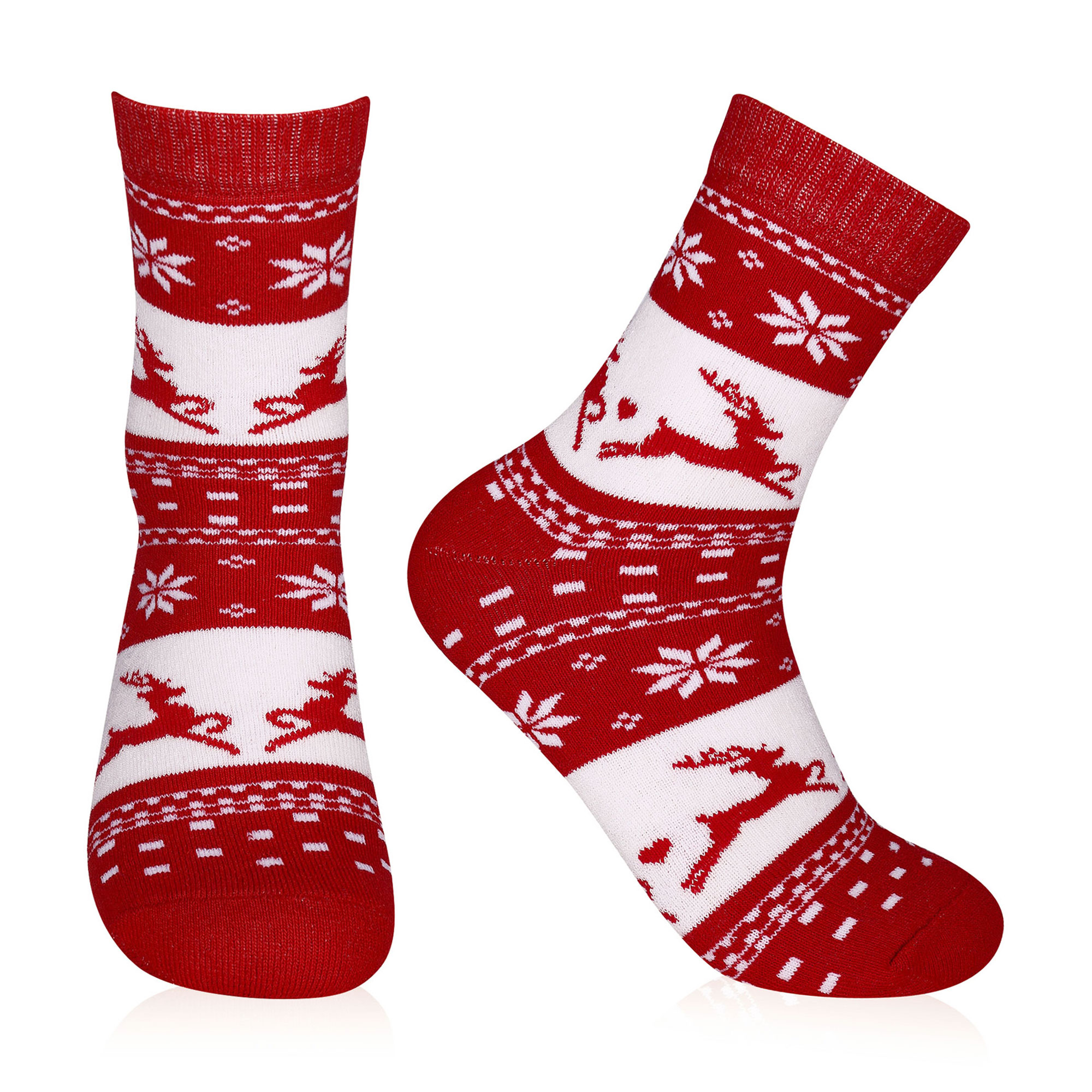 

Шкарпетки жіночі AmiGА махрові, зі сніжинкою, червоні, розмір 23-25