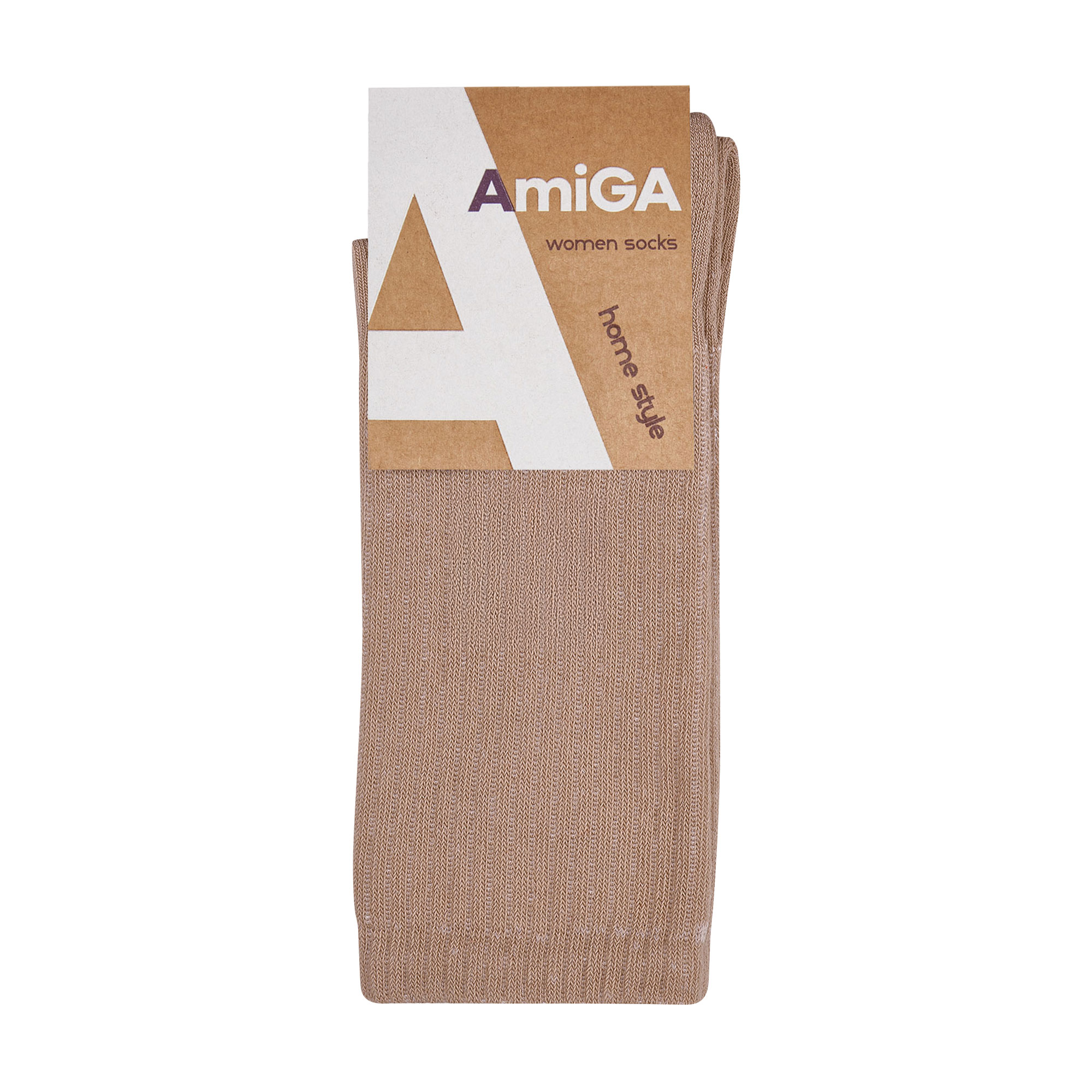 

Шкарпетки жіночі AmiGА з махровою стопою, бежеві, розмір 23-25