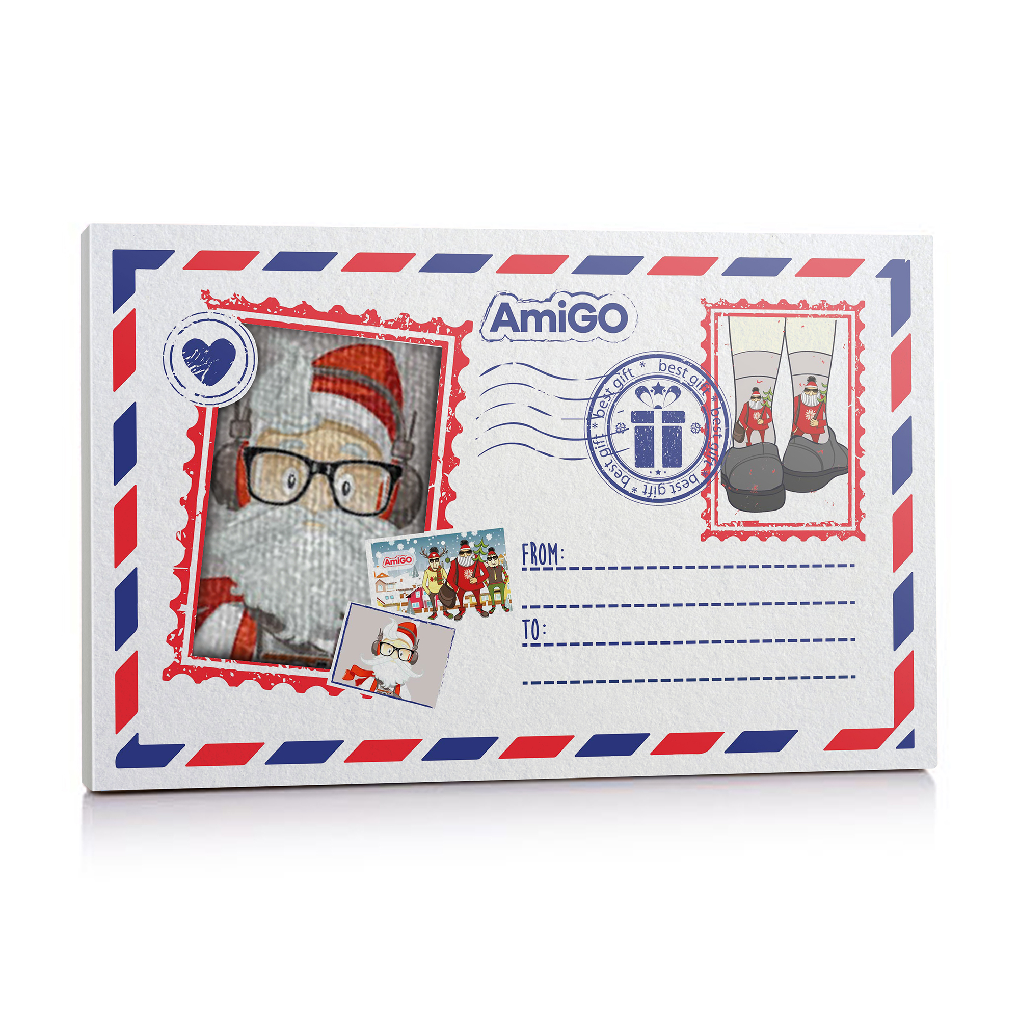 

Шкарпетки чоловічі AmiGO Санта в навушниках, у подарунковій упаковці, розмір 40-44