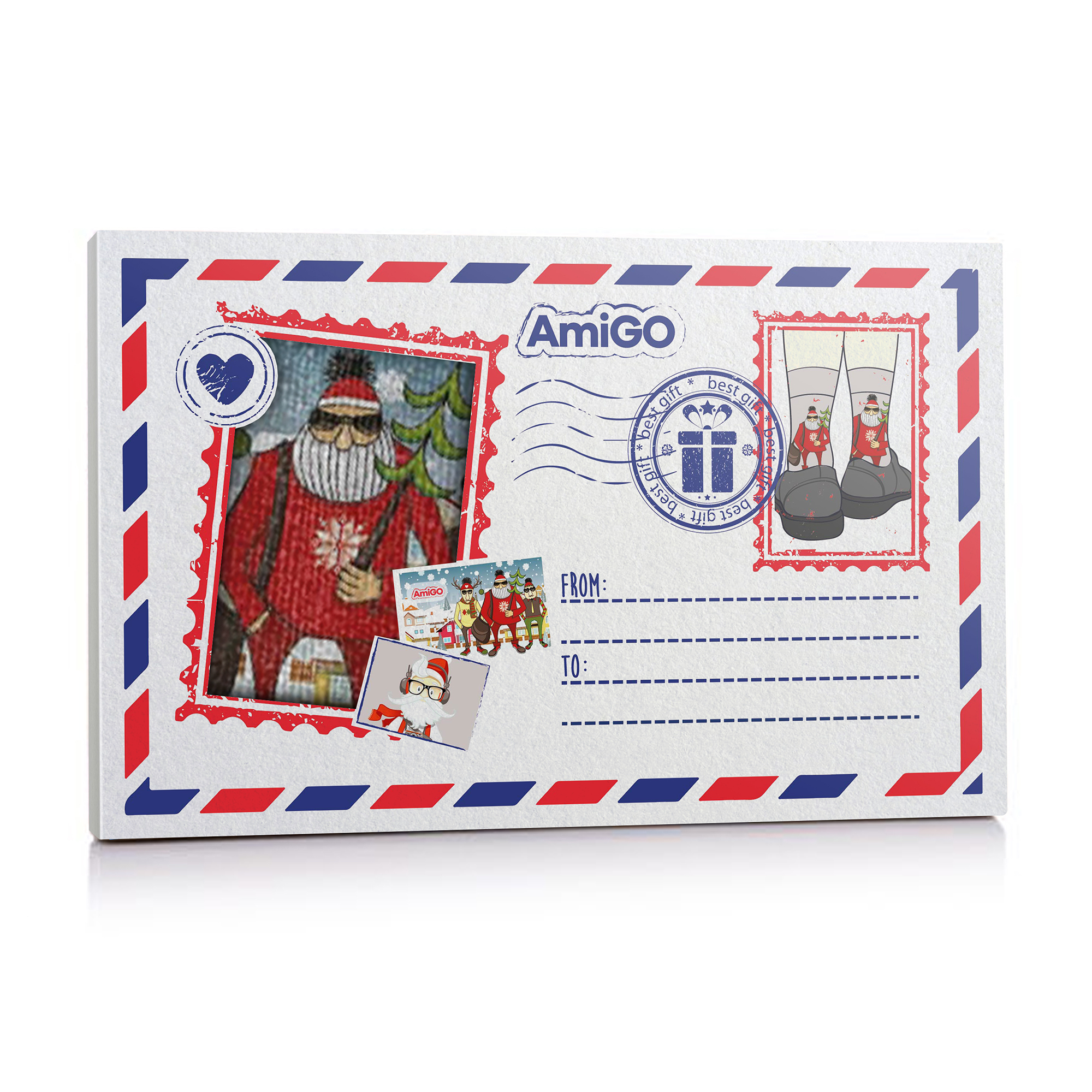 

Шкарпетки чоловічі AmiGO Санта з ялинкою, у подарунковій упаковці, розмір 40-44