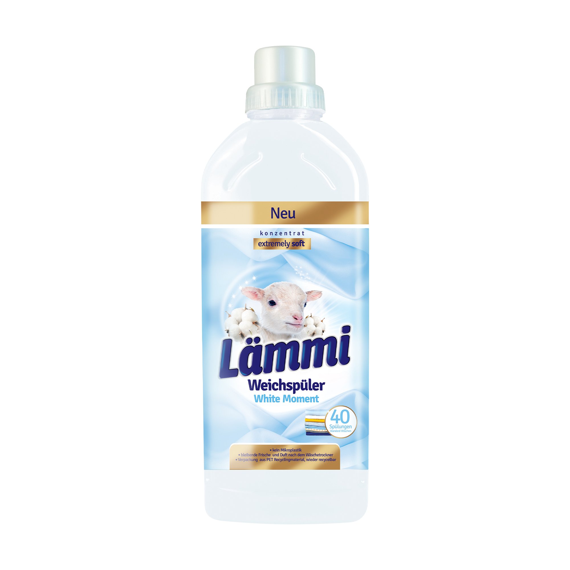 

Ополіскувач-кондиціонер для білизни LAMMI White Moment, 40 циклів прання, 1 л