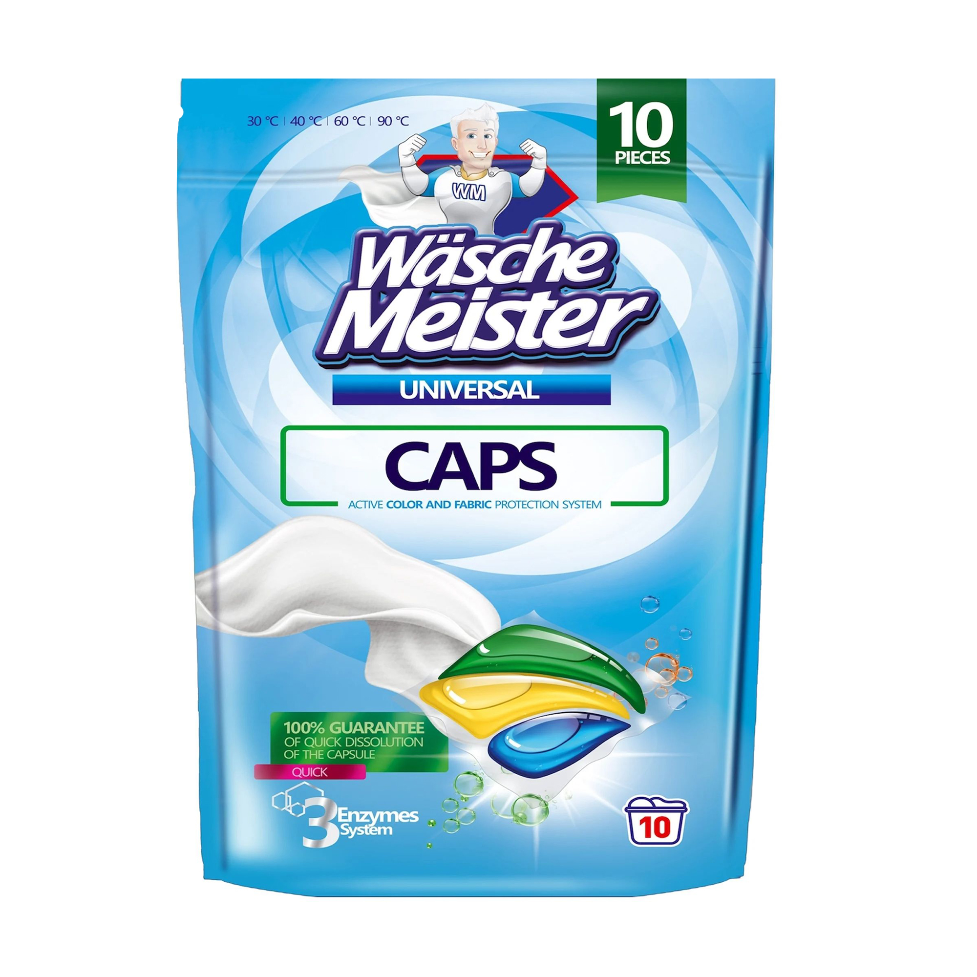 

Капсули для прання Wasche Meister Universal, 10 циклів прання, 10 шт