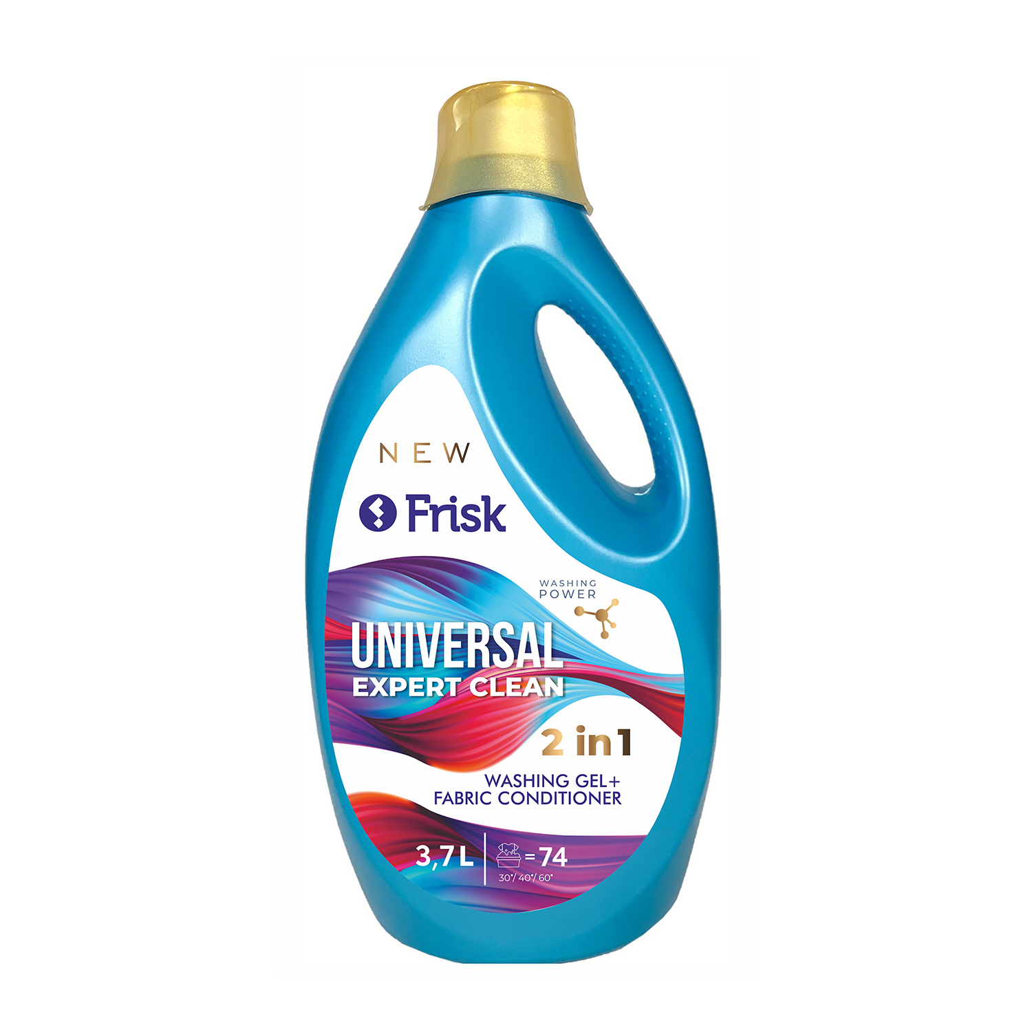 

Гель для прання Frisk Expert Clean Universal, 74 цикли прання, 3.7 л