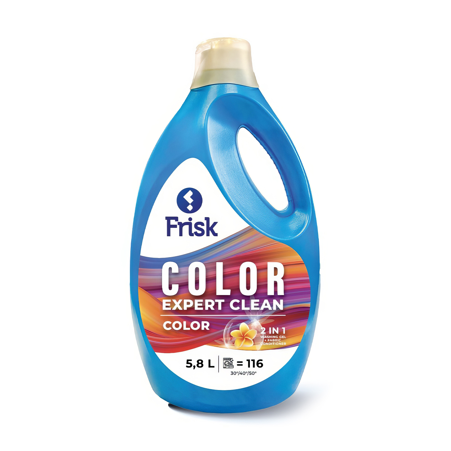 

Гель для прання Frisk Expert Clean Color для кольорових речей, 116 циклів прання, 5.8 л
