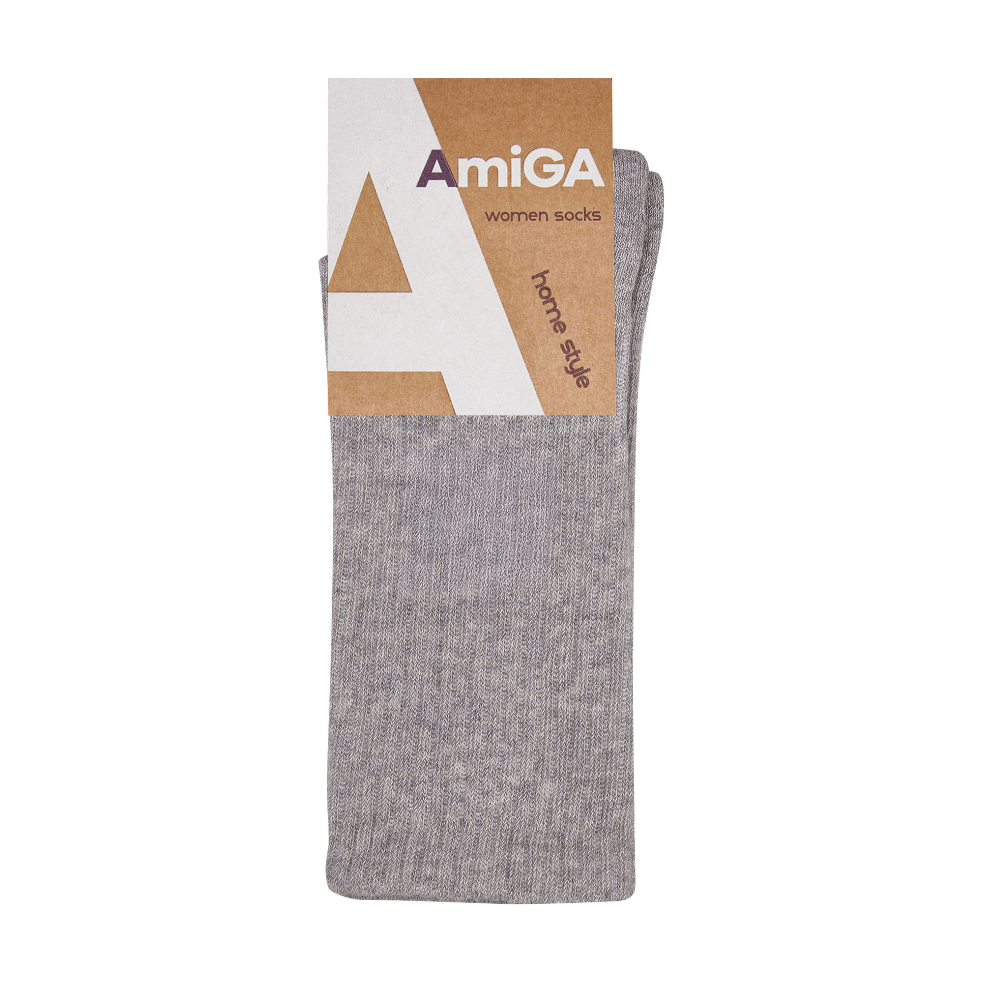 

Шкарпетки жіночі AmiGА високі, з махровою стопою, сірі, розмір 23-25