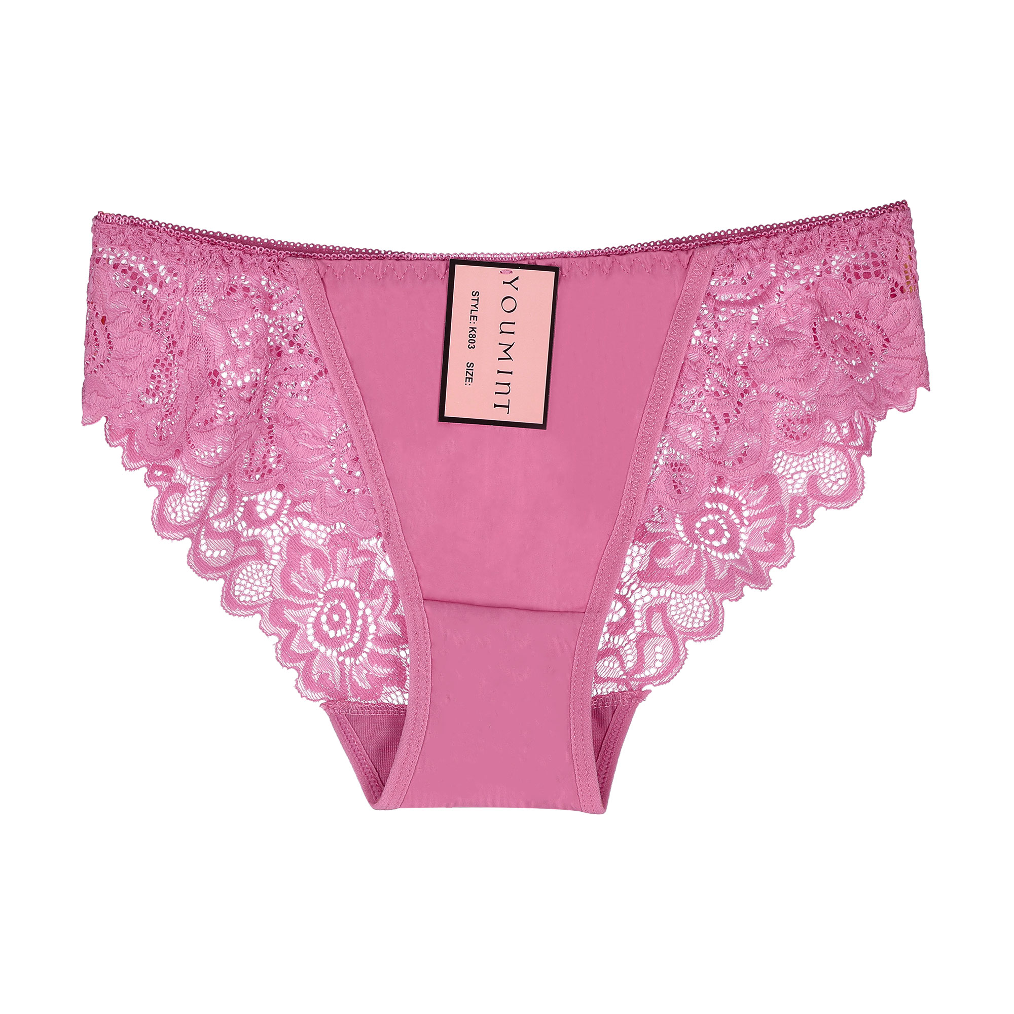 

Трусики жіночі K803 з мереживом, розмір M, рожевий