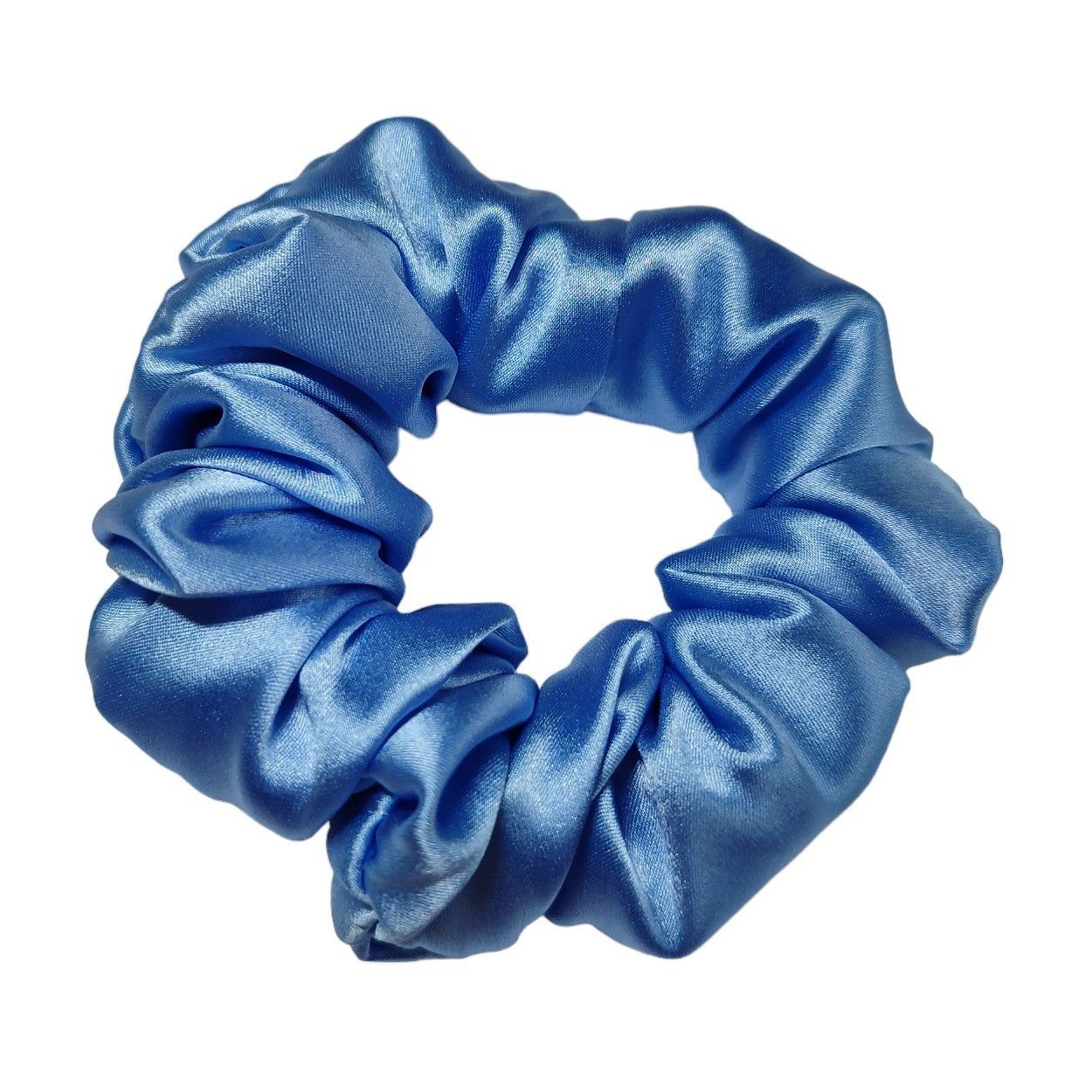 

Резинка для волосся ScrunchyUA з шовку, голуба, 1 шт (SCR0061SKLUA)