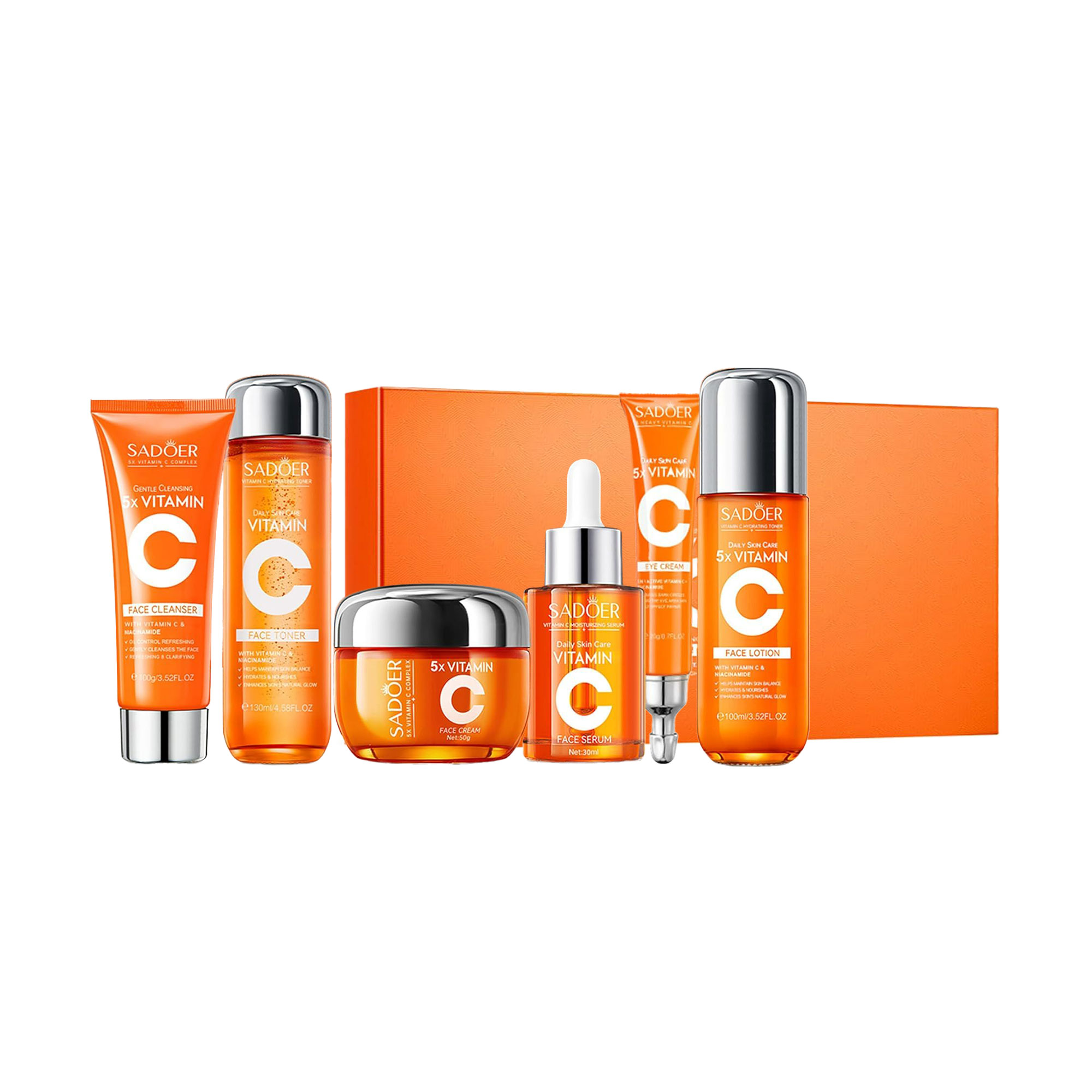 

Набір для обличчя Sadoer 5x Vitamin C Six-Piece Set, 6 продуктів