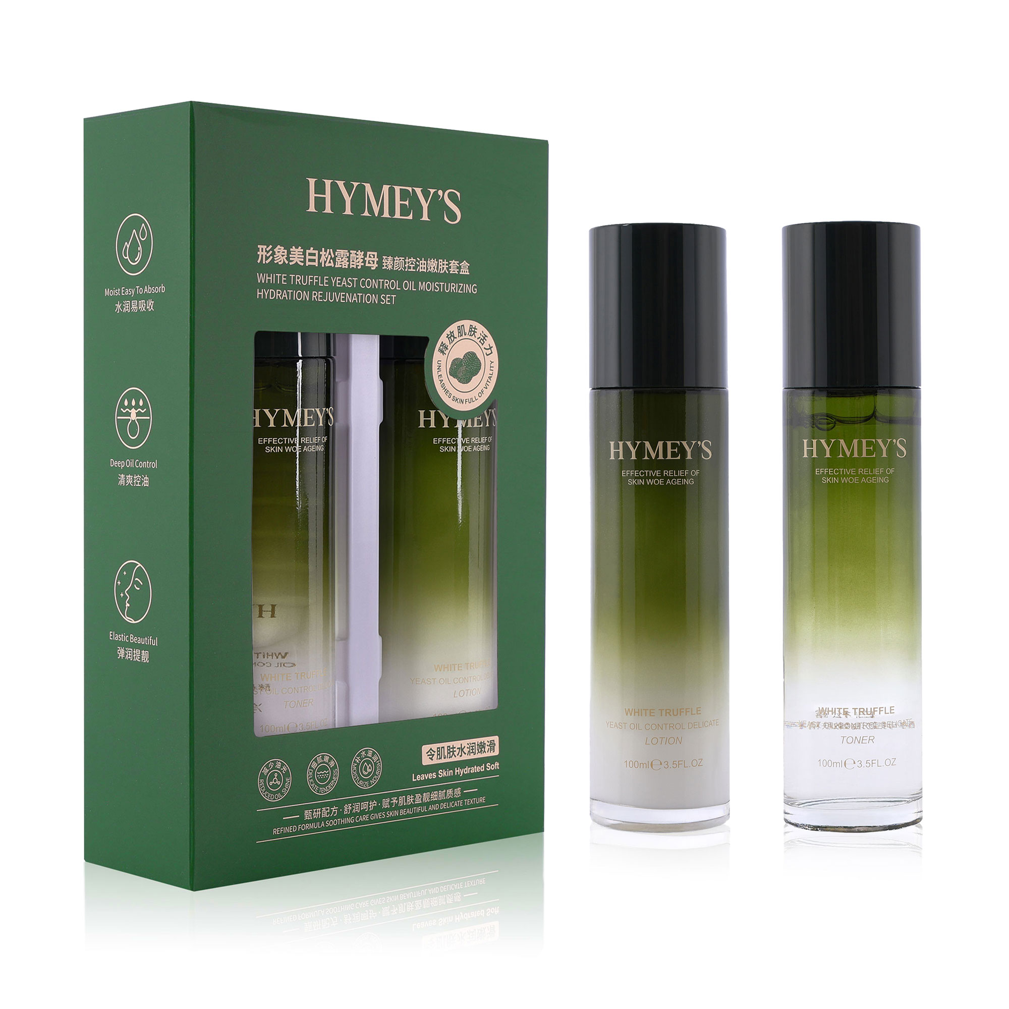 

Набір для обличчя Hymey's Beauty Truffle Yeast Oil-Control & Moisturizing Rejuvenating Set (тонер, 100 мл + лосьйон, 100 мл)