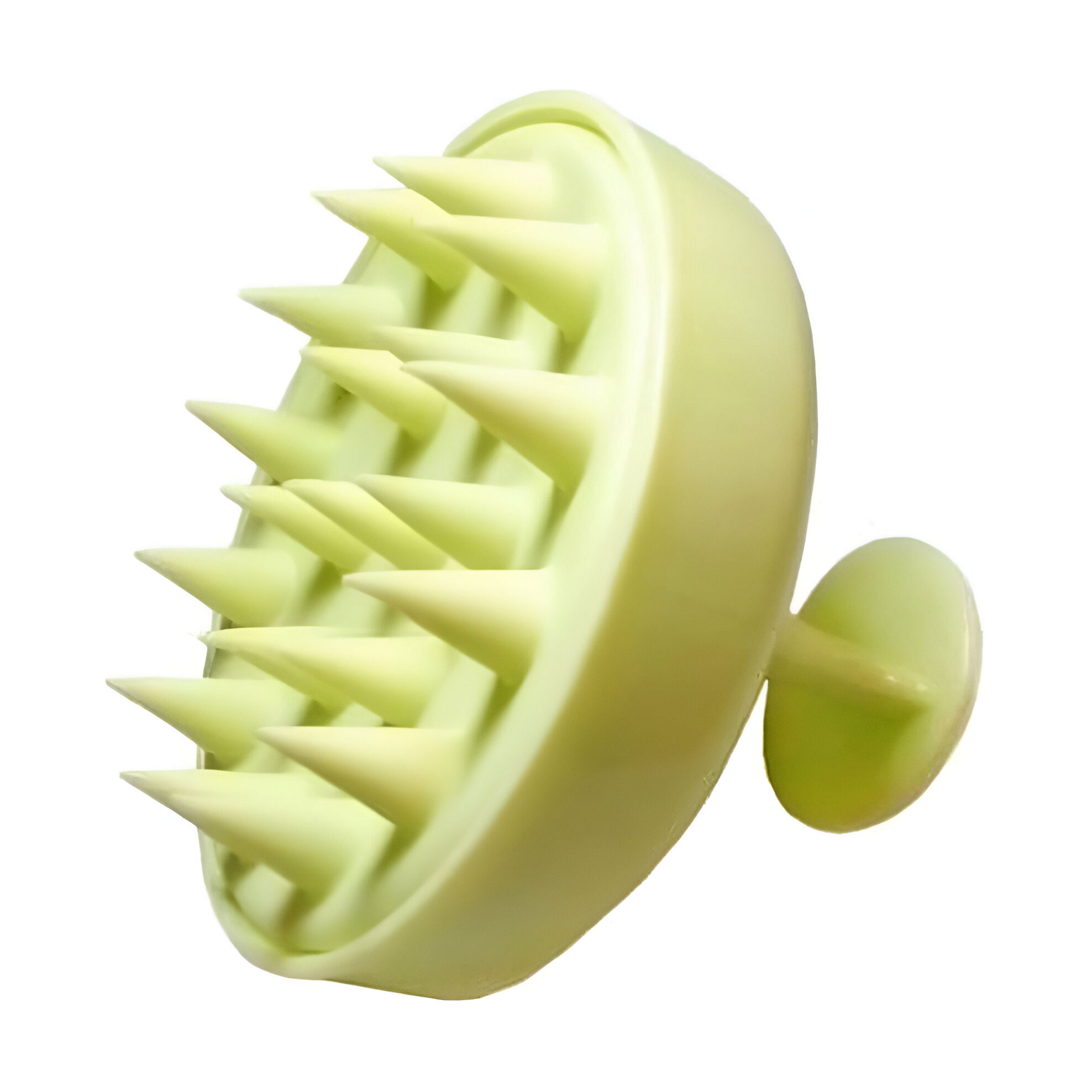 

Щітка-масажер для шкіри голови Cosmo Shop силіконова, кругла з ручкою, лимонна, 1 шт (CS041L)