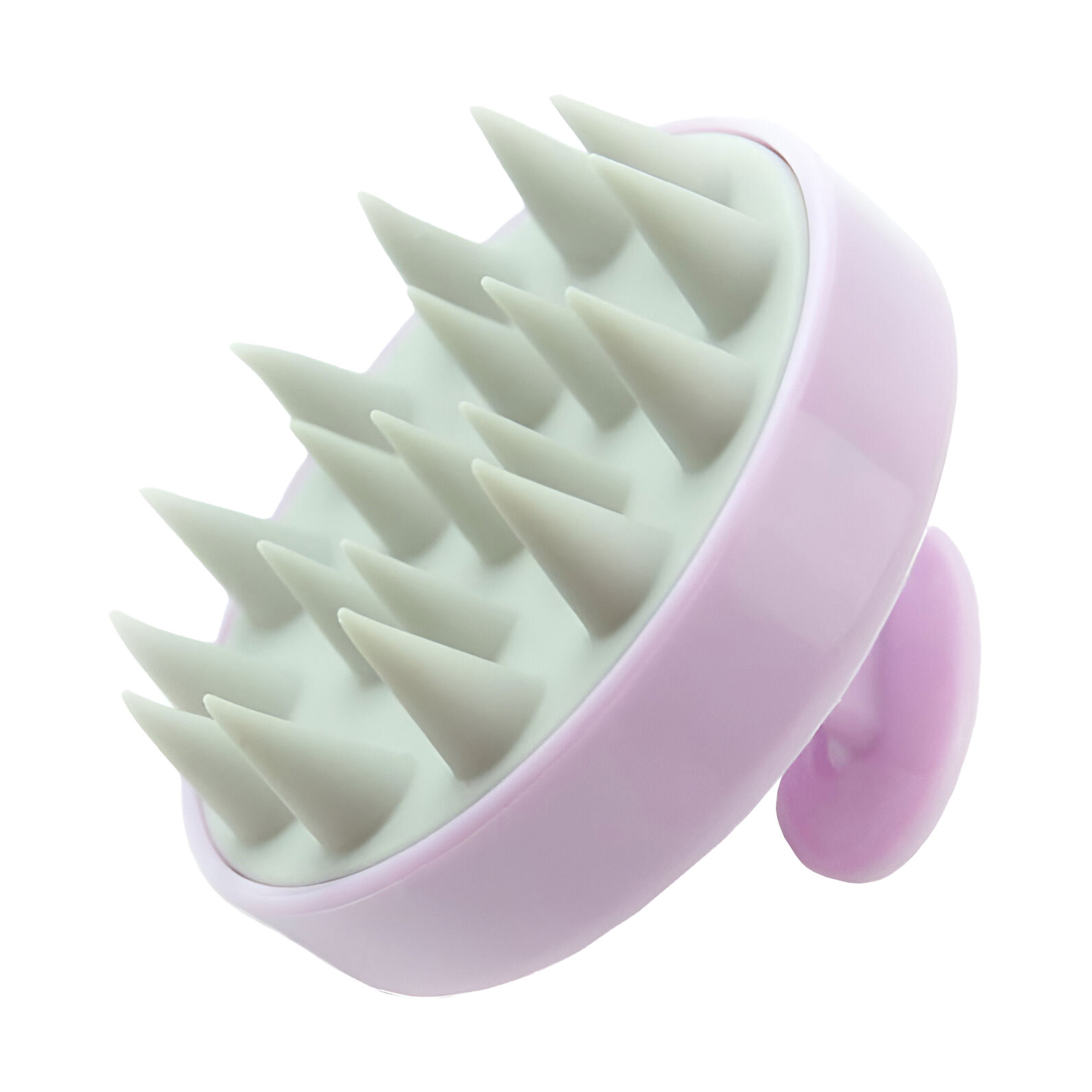 

Щітка-масажер для шкіри голови Cosmo Shop силіконова, кругла з ручкою, бузково-сіра, 1 шт (CS041LS)