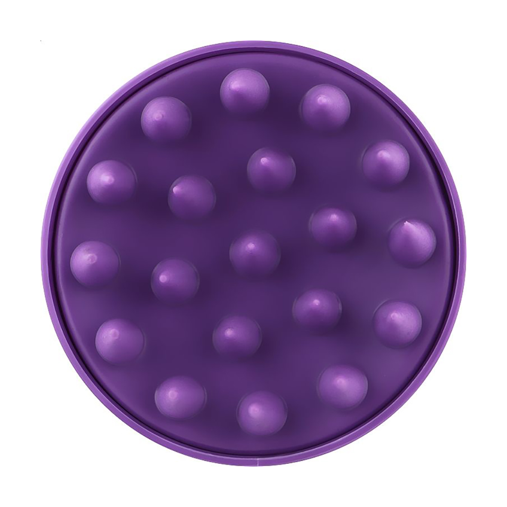 

Щітка-масажер для шкіри голови Cosmo Shop силіконова, кругла з ручкою, матова фіолетова, 1 шт (CS041MV)