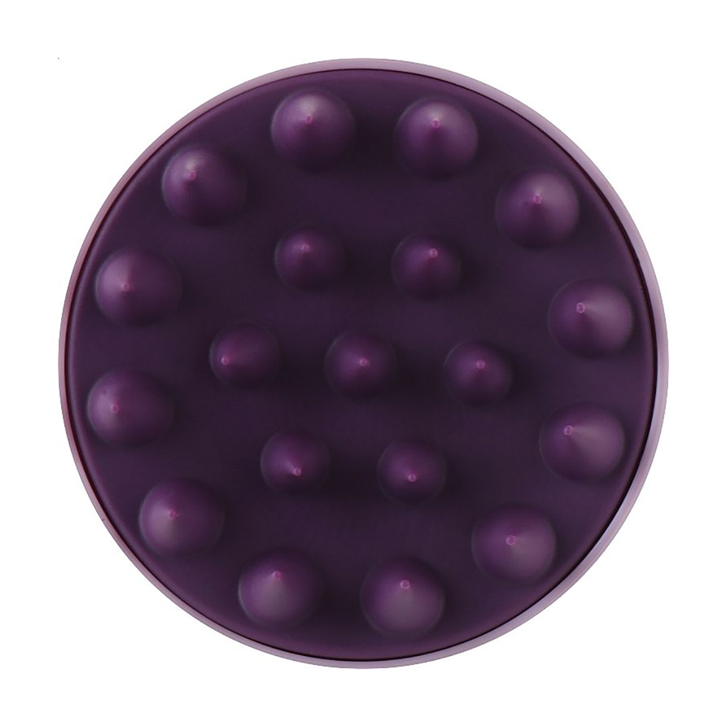 

Щітка-масажер для шкіри голови Cosmo Shop силіконова, кругла з ручкою, матова рожево-фіолетова, 1 шт (CS041RV)